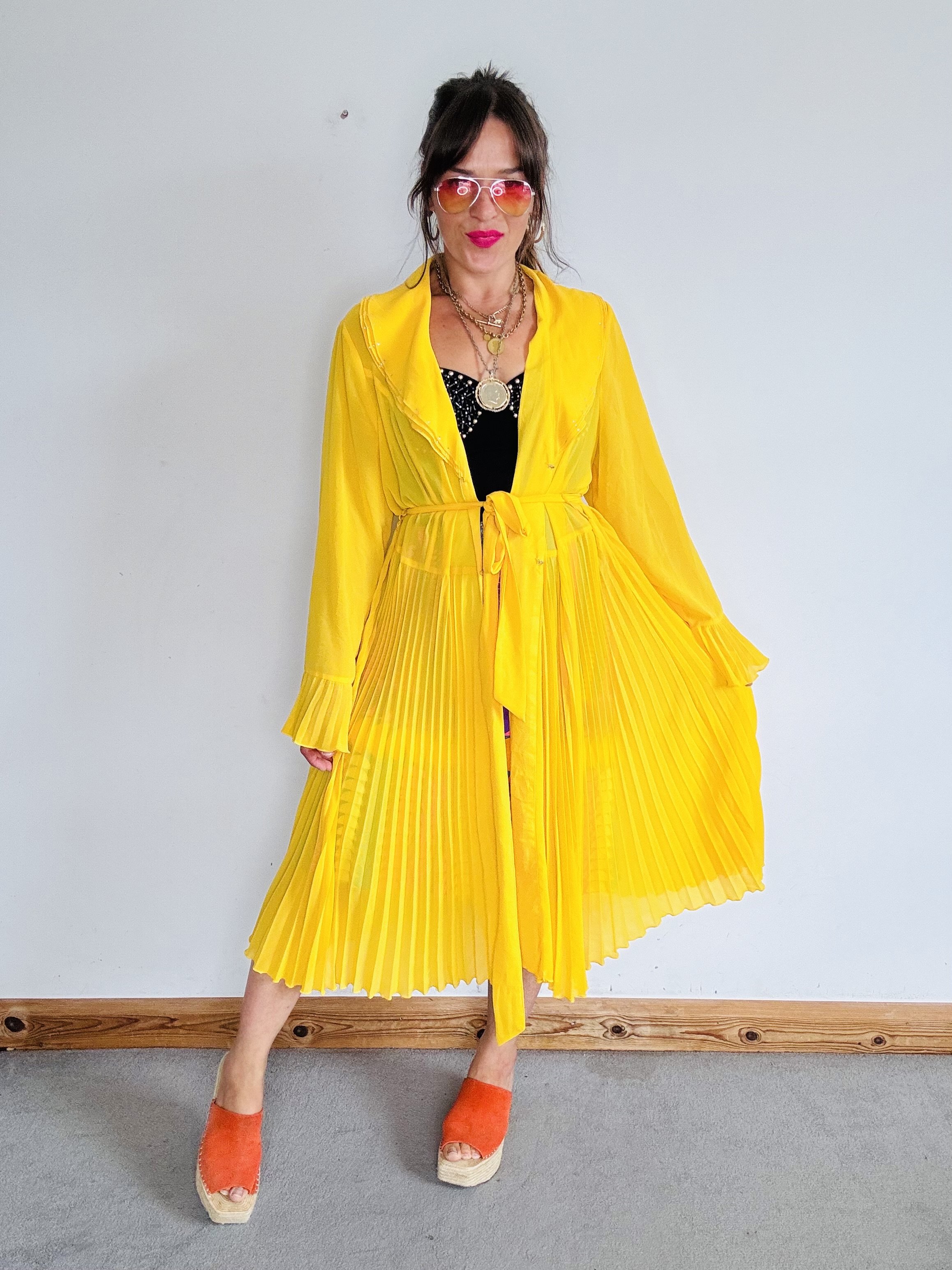 Fabulous 90s sheer duster jacket -dress