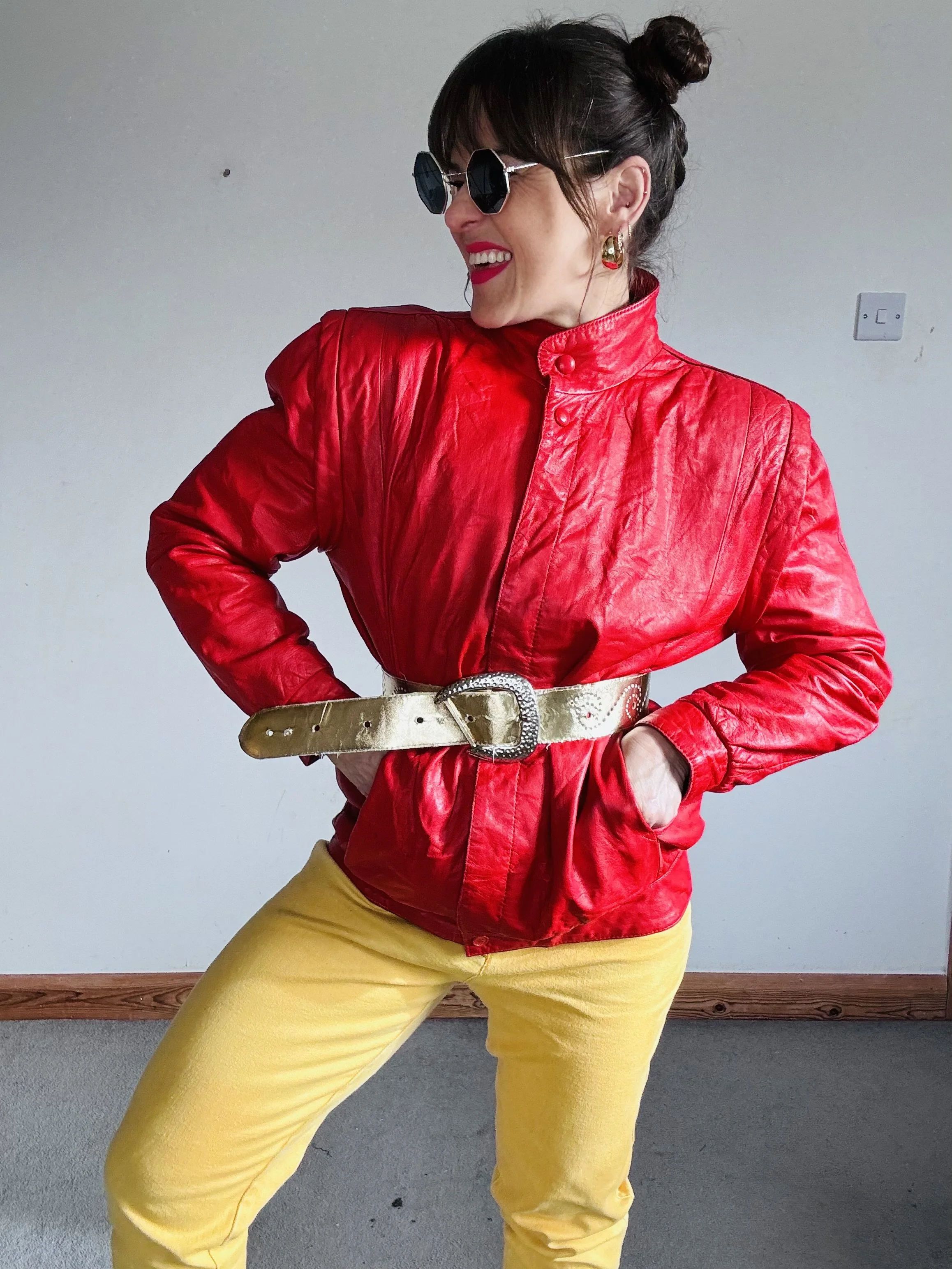 80’s red leather jacket