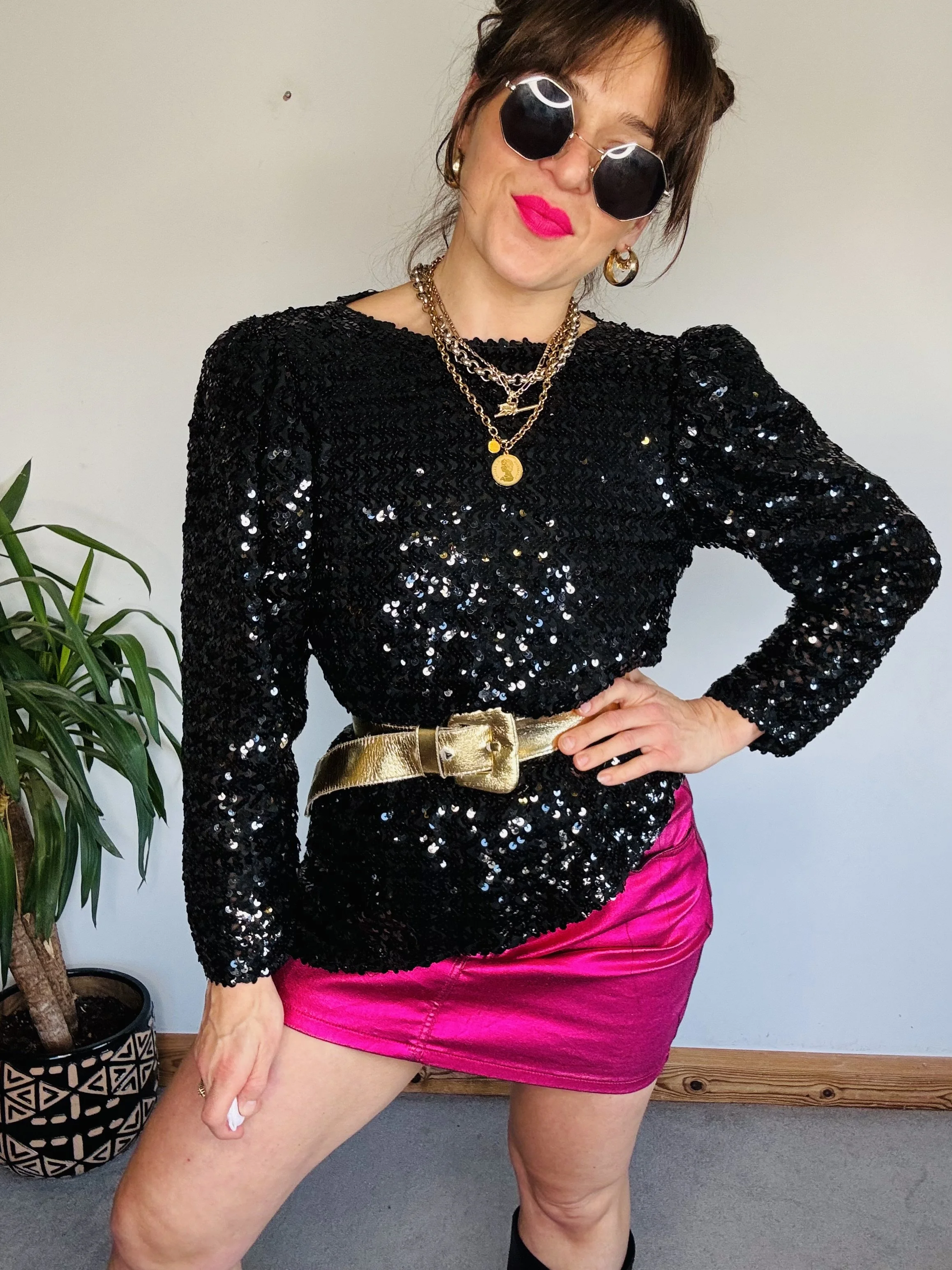 Powerful 80’s sequin blouse