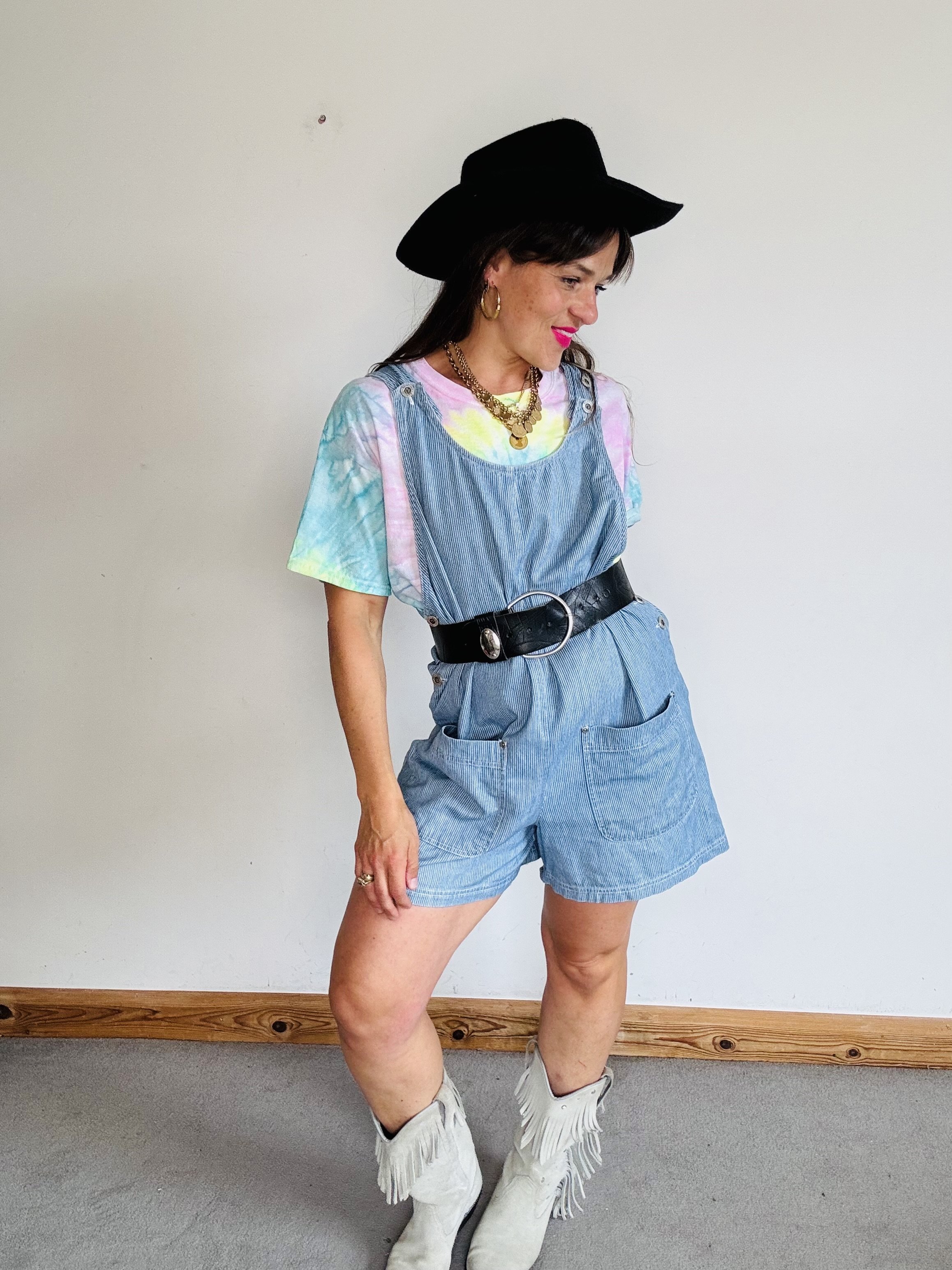 Cool 90’s denim playsuit