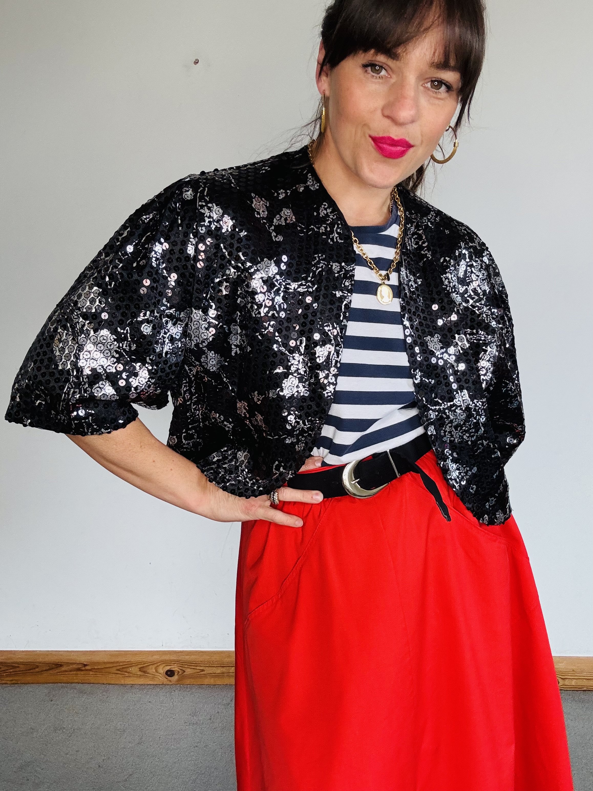80’s silver sequin bolero jacket