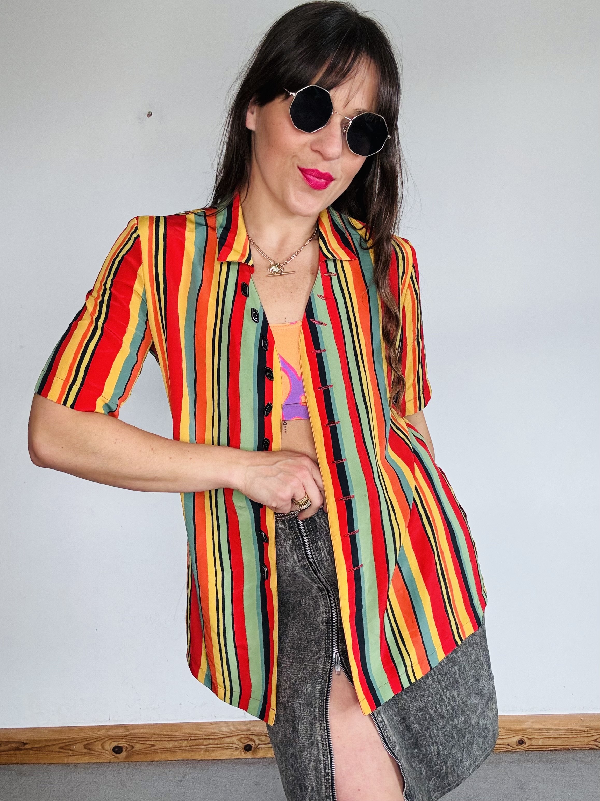 Cool Marie Pom rainbow jacket- blouse