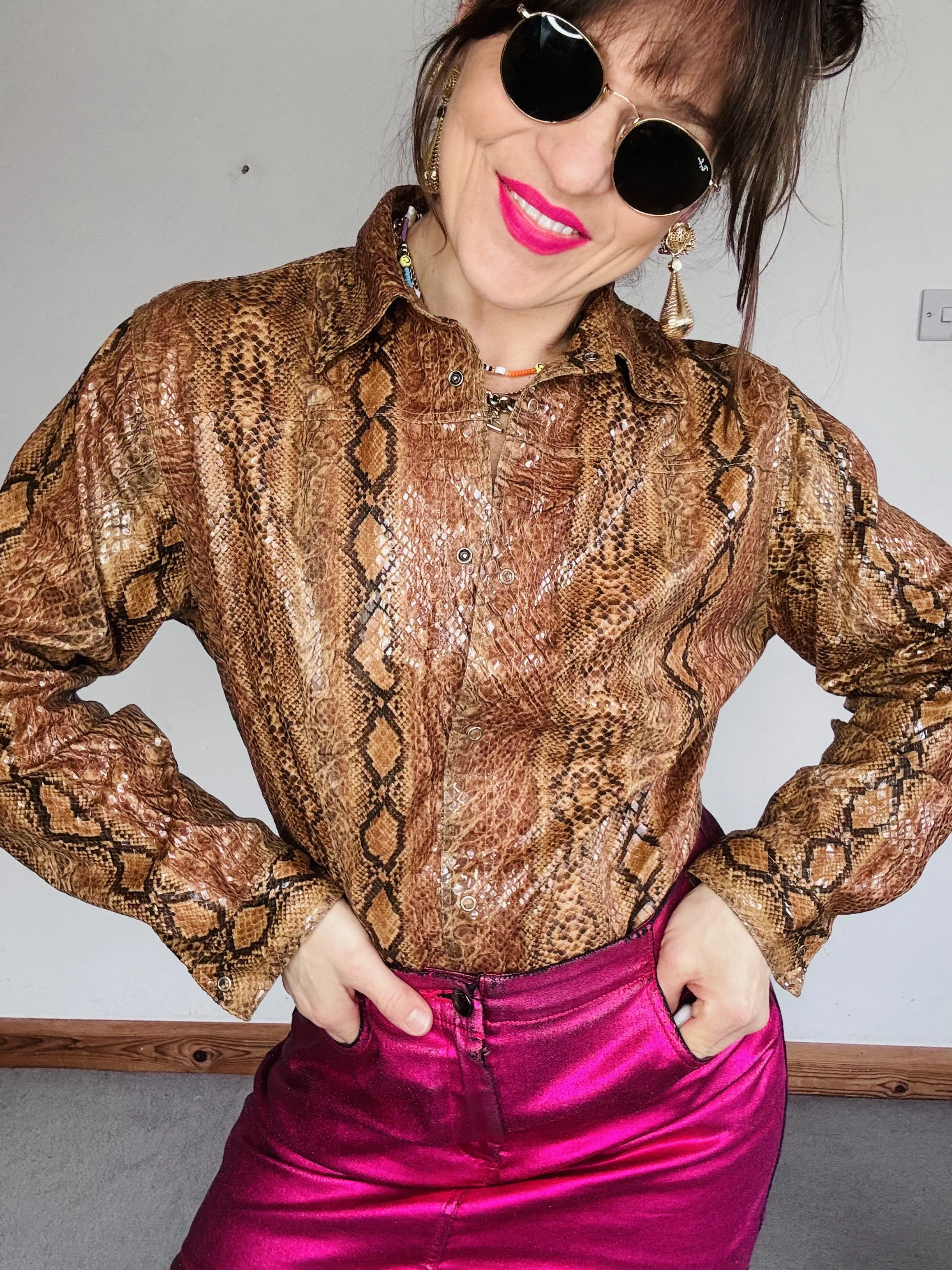 Italian Sequin Snakeskin blouse-jacket