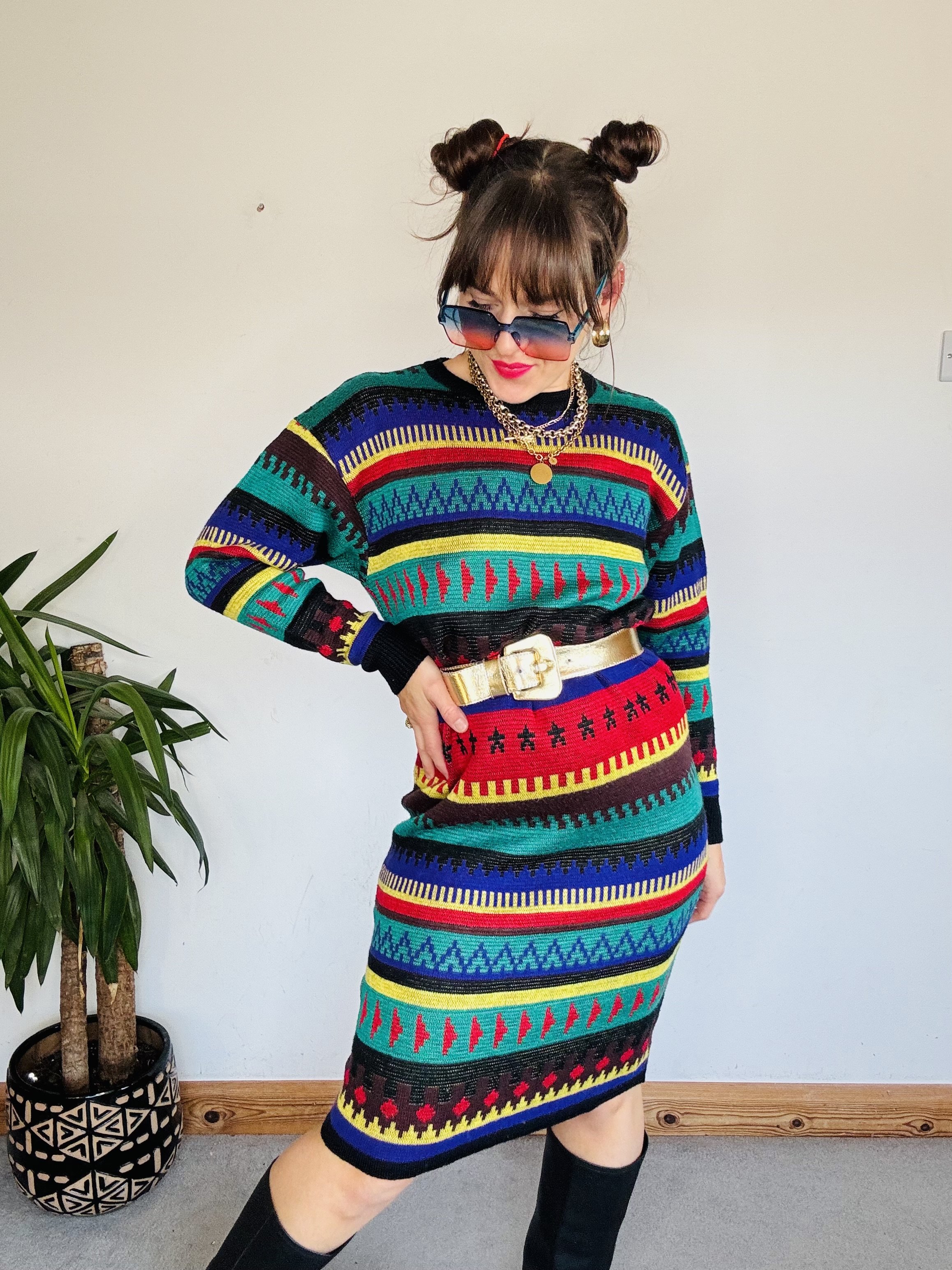 80’s GIVY Italian sweater dress