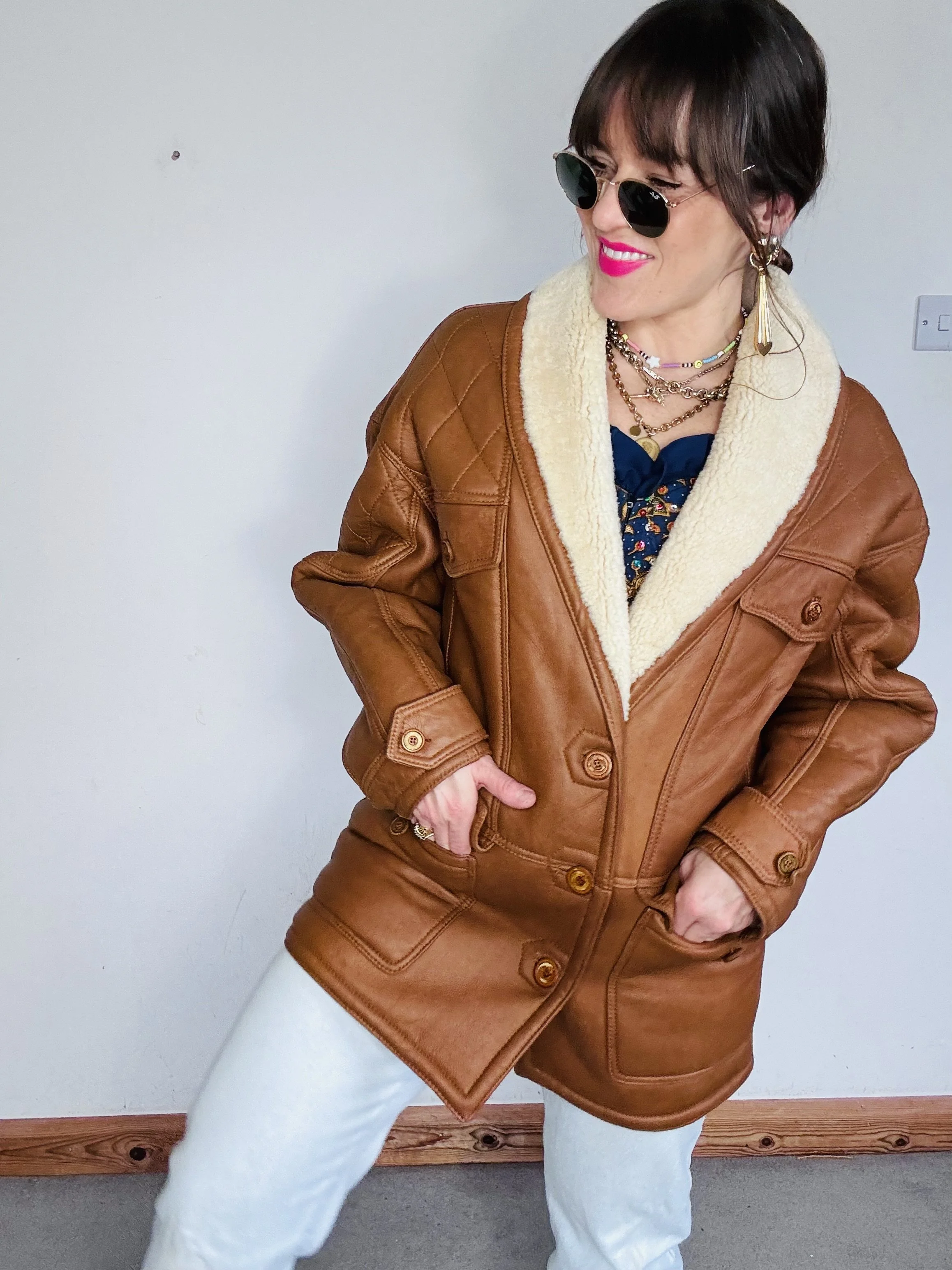 Chanel style 80’s shearling coat