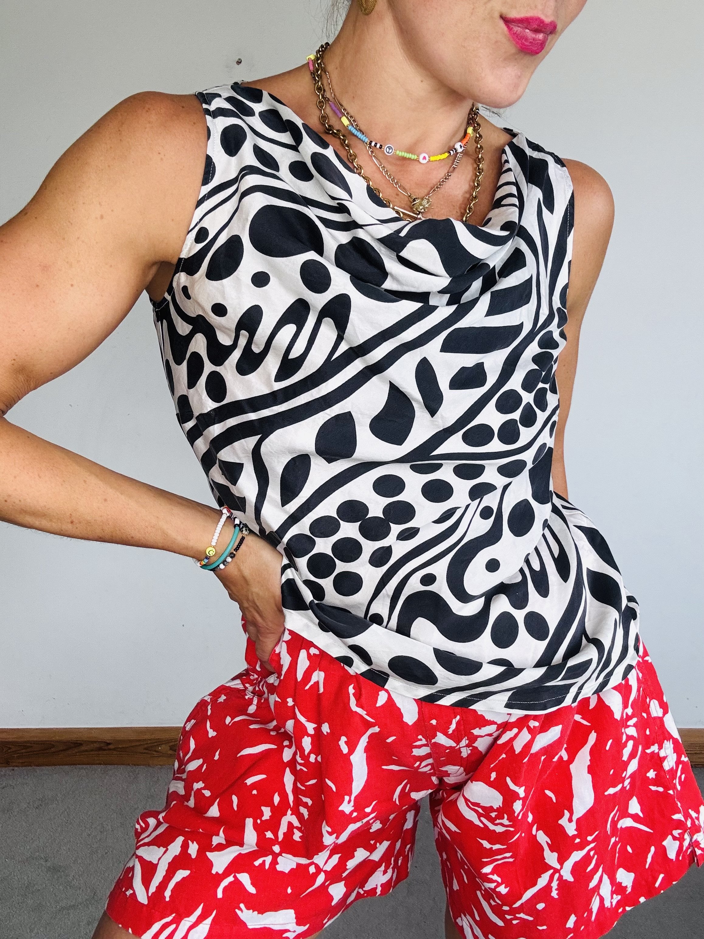 Silk polka dot mono blouse