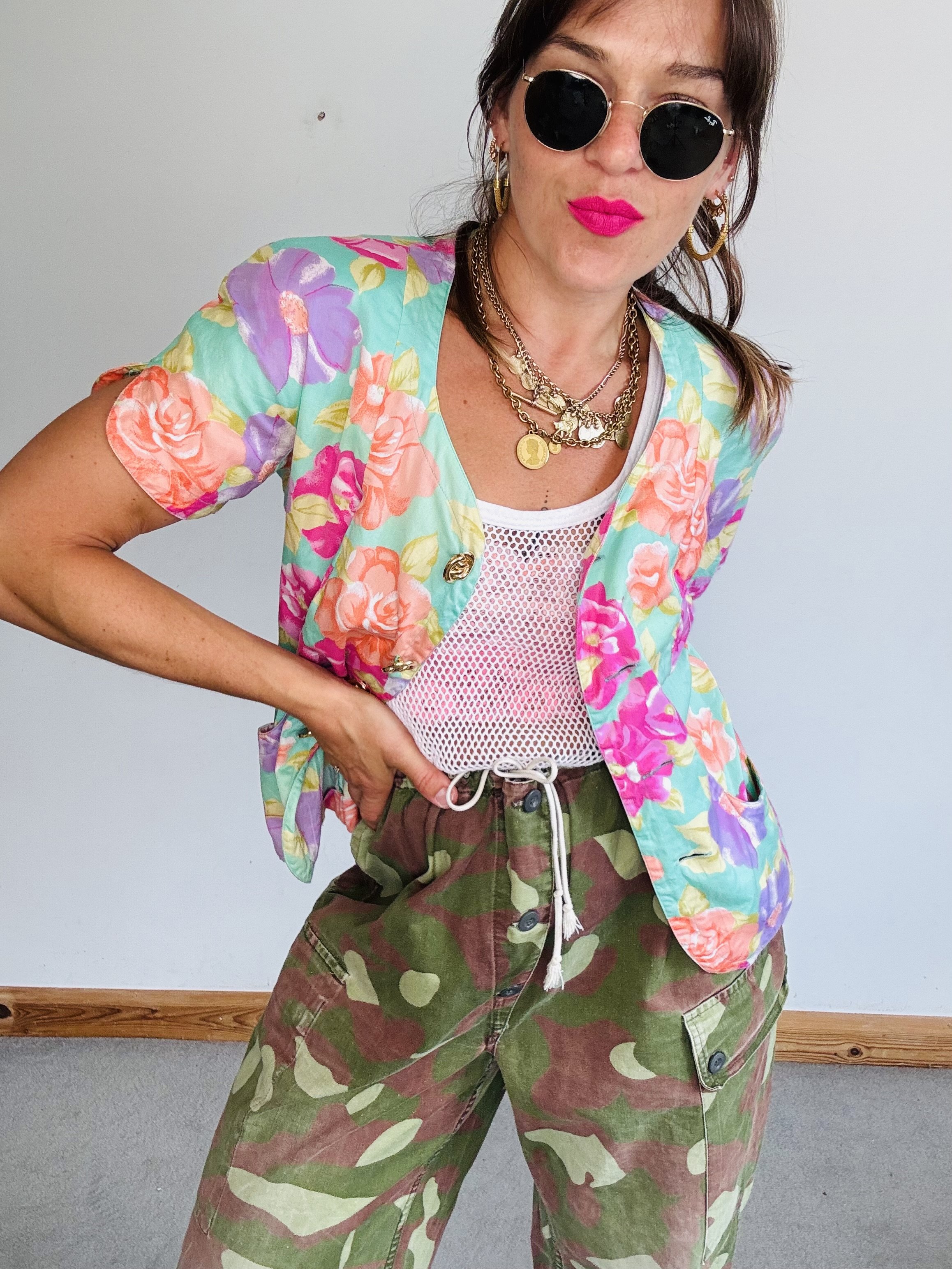 Italian floral summer jacket