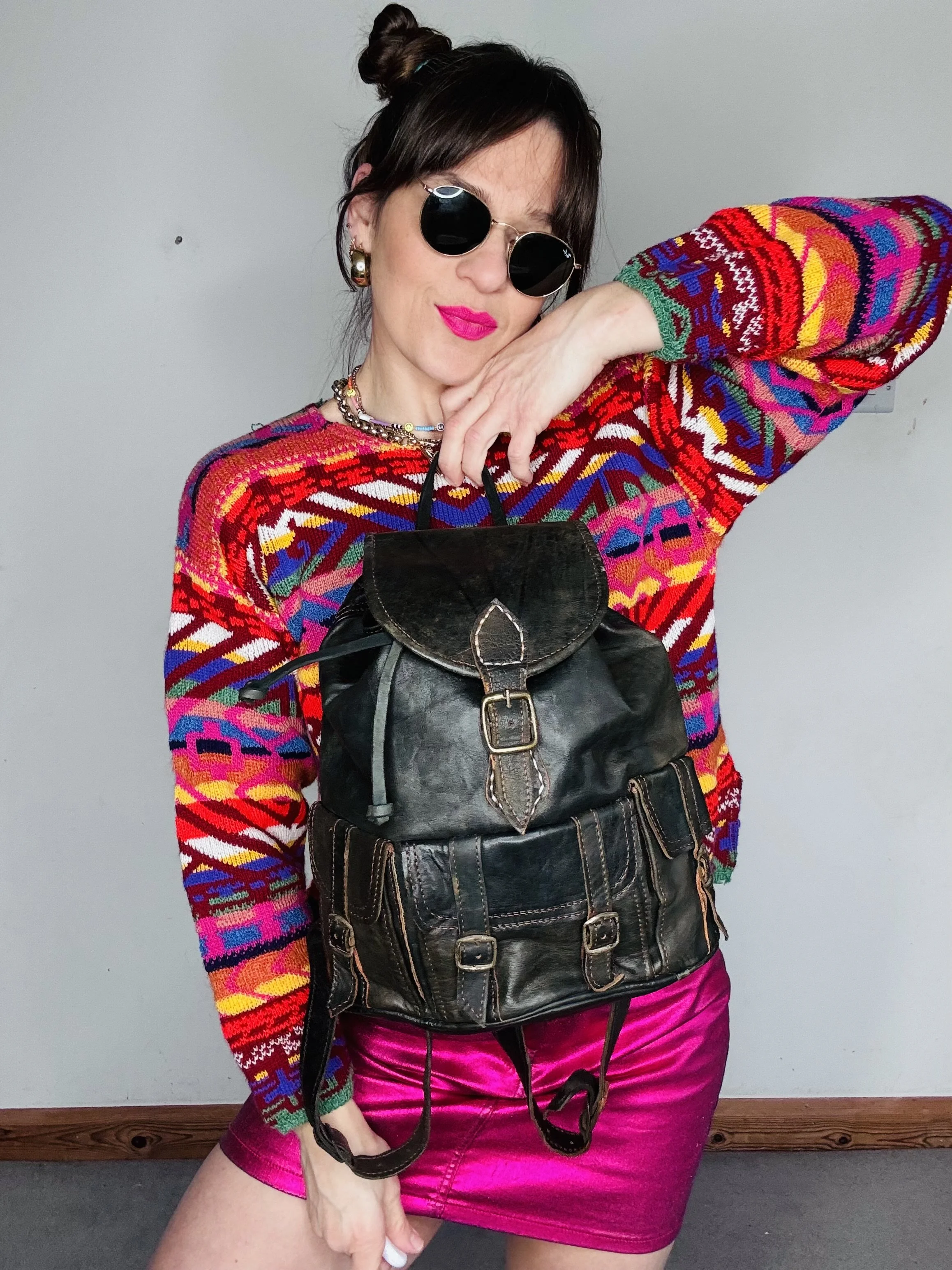 Gorgeous Italian leather back pack