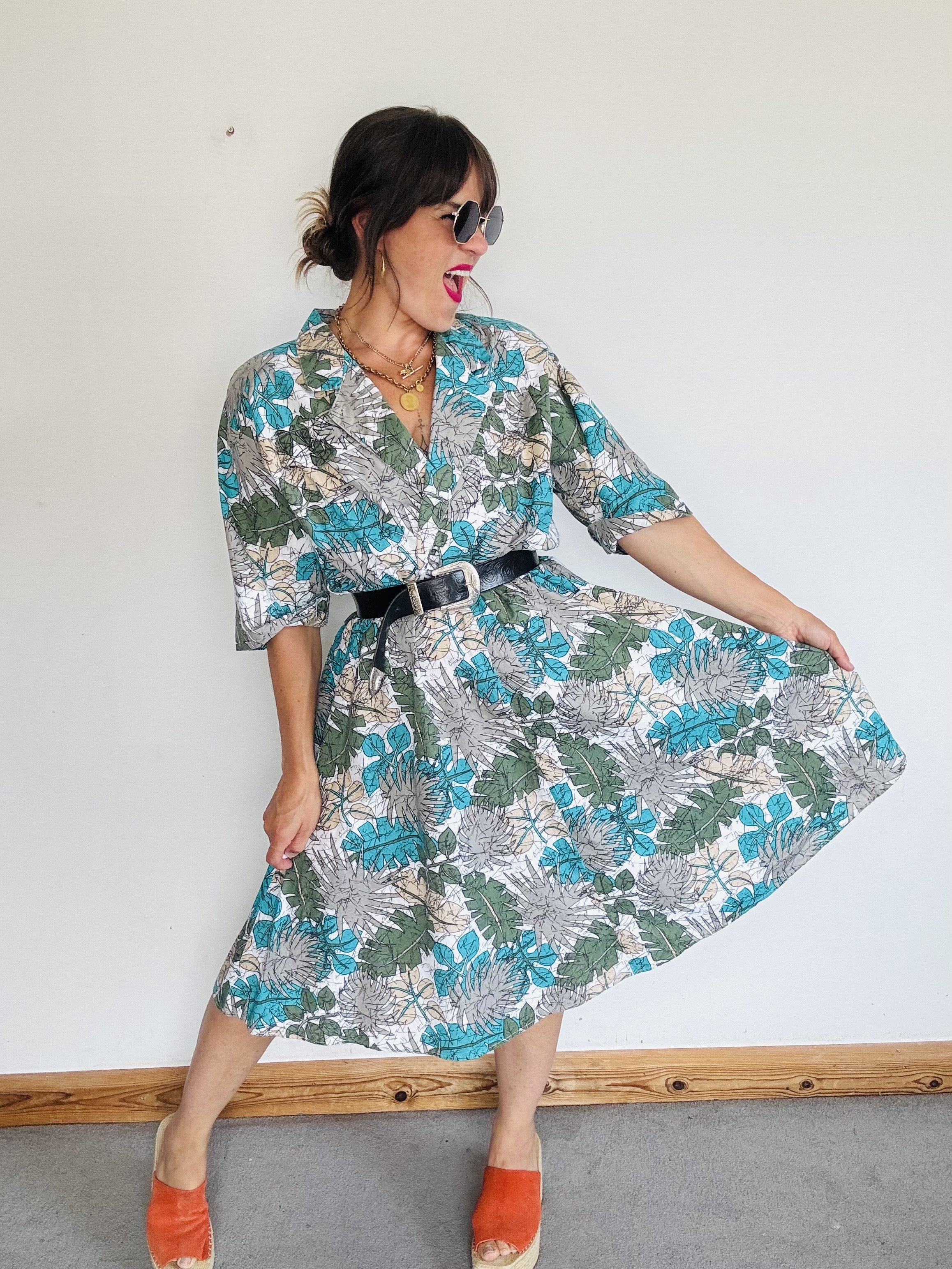 Tropical 80’s safari dress
