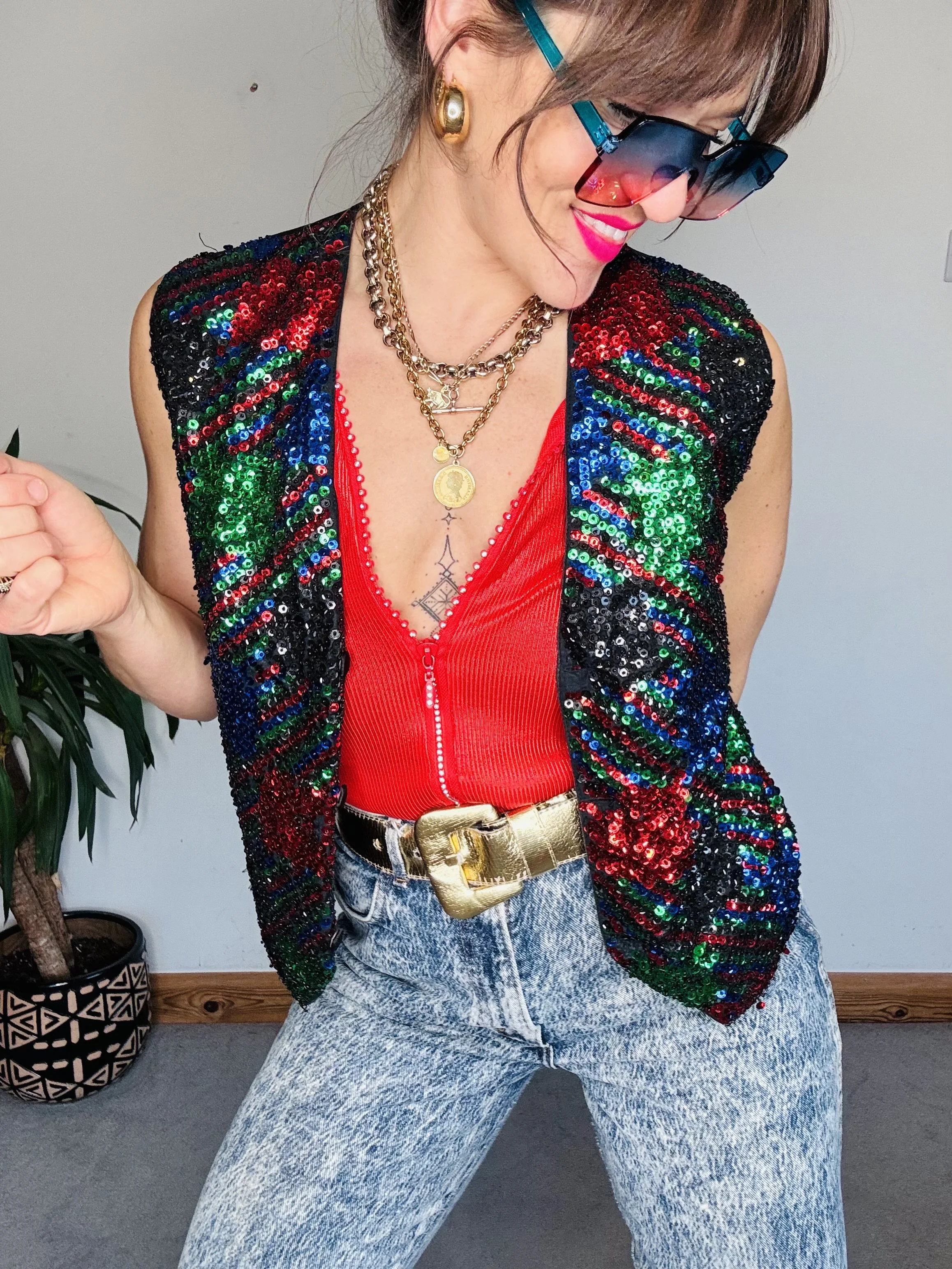 Theo 80’s sequin waistcoat