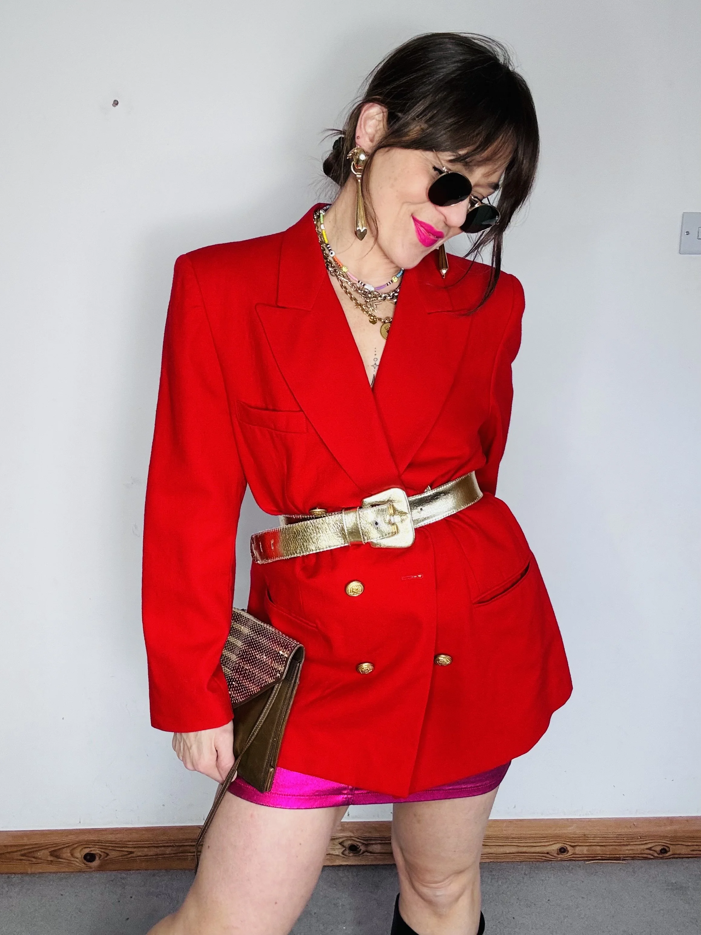 Dramatic 80s red TALBOTS wool blazer