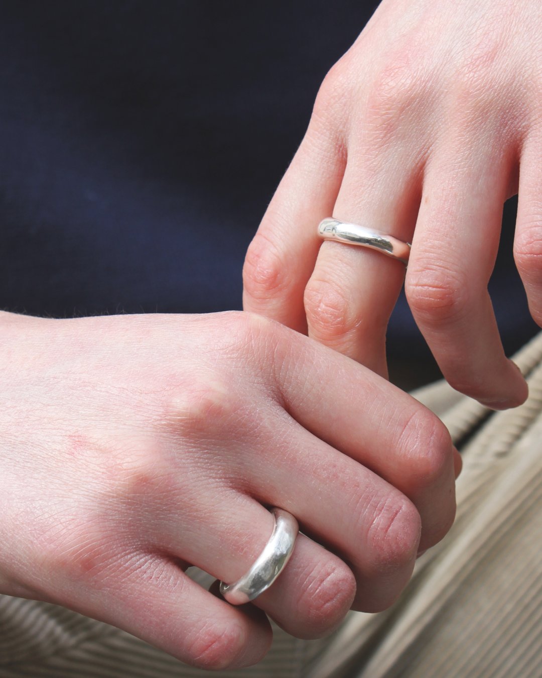 Silver Wobbly Ring. Contemporary jewellery, handmade in London by Nattie Jewellery.
