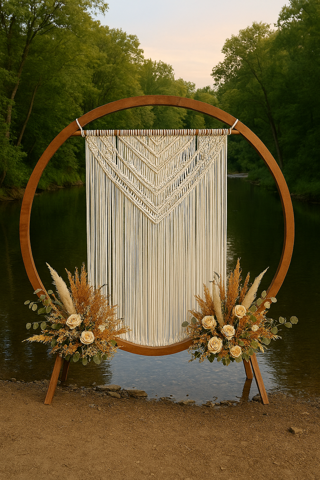 Wedding Arch with River background