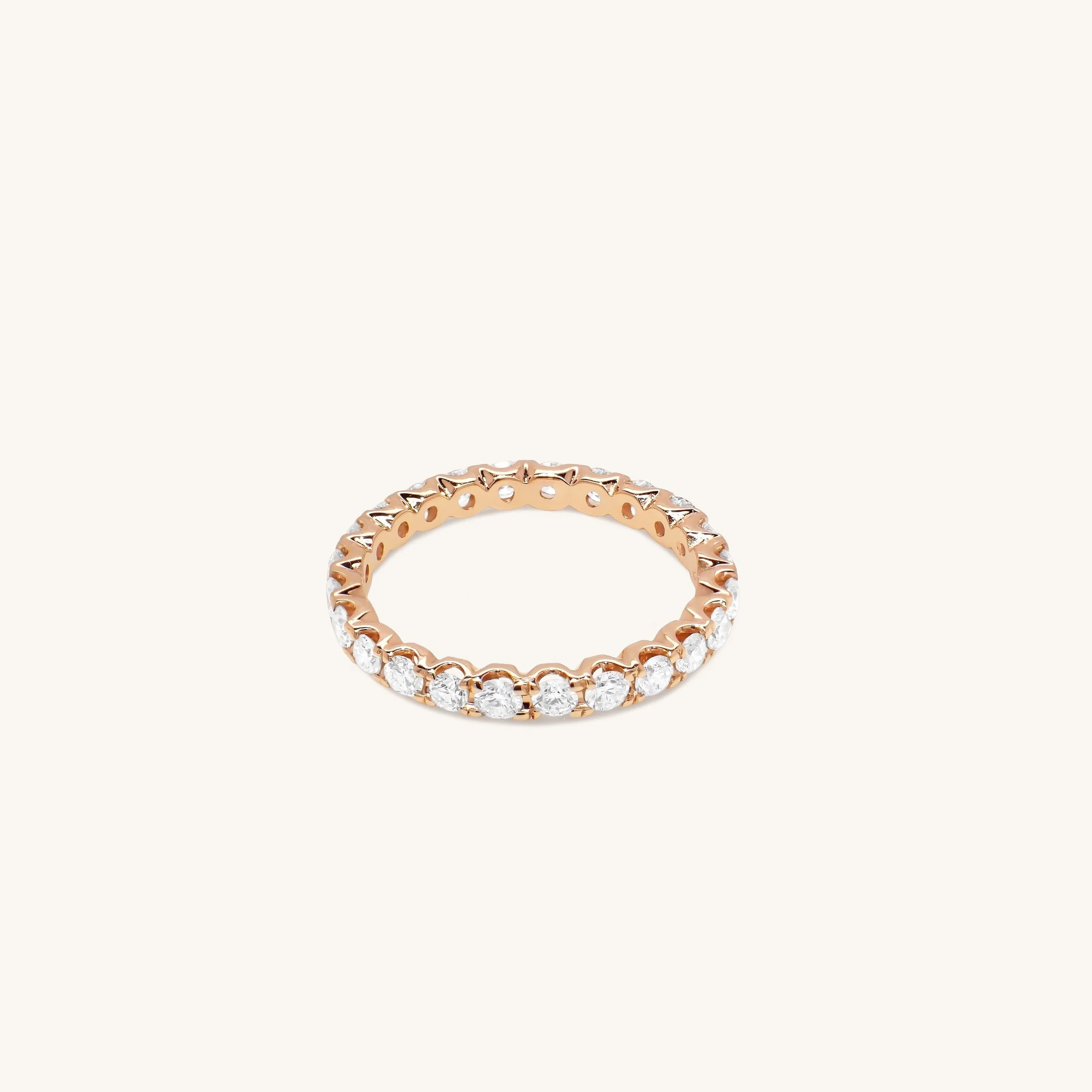 Zoland - 14K Rose Gold Shared Prong Diamond Eternity Band -