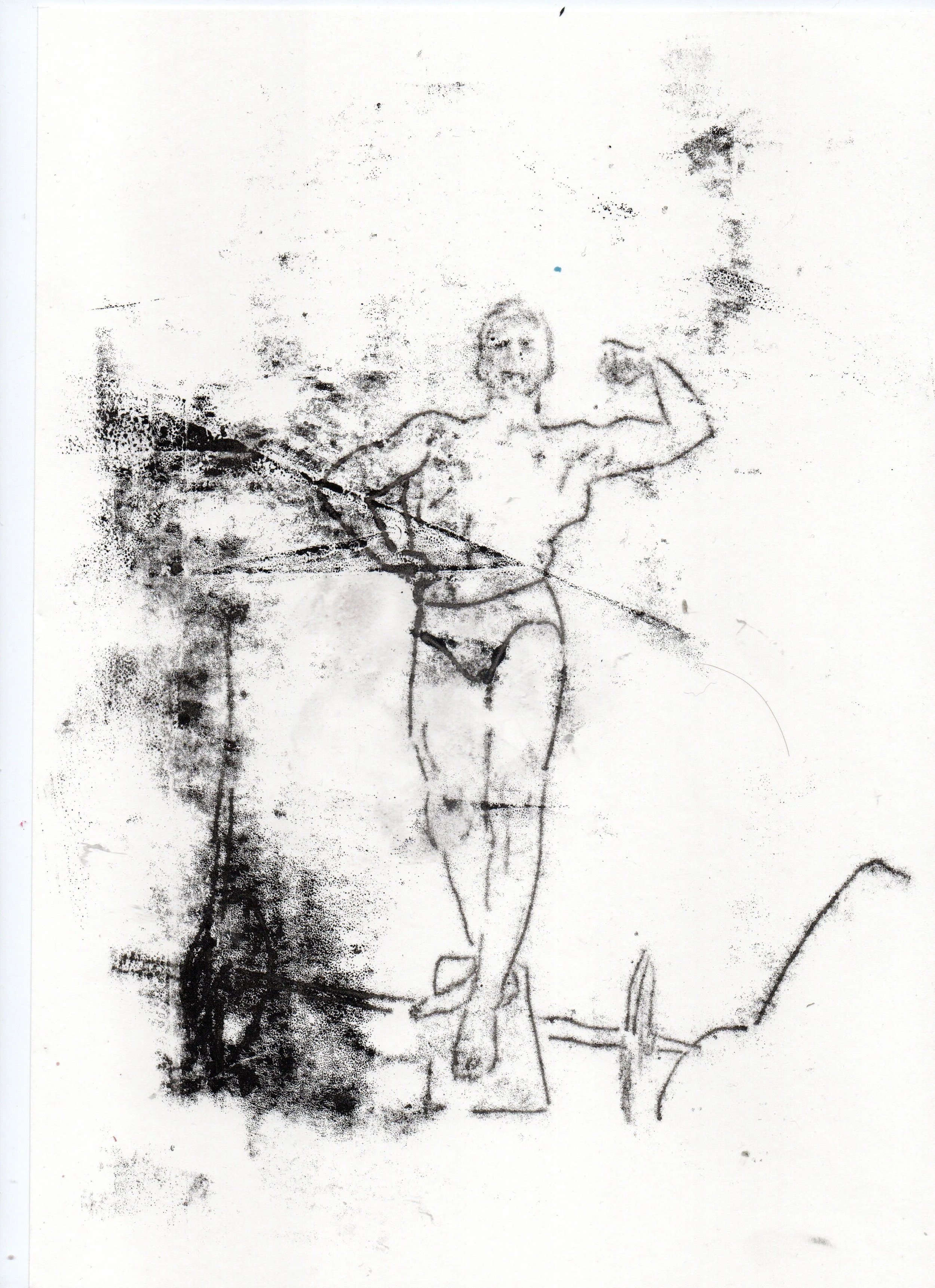 It's What You Do, 2025
Monoprint, black ink on paper

A study of gender and performance 