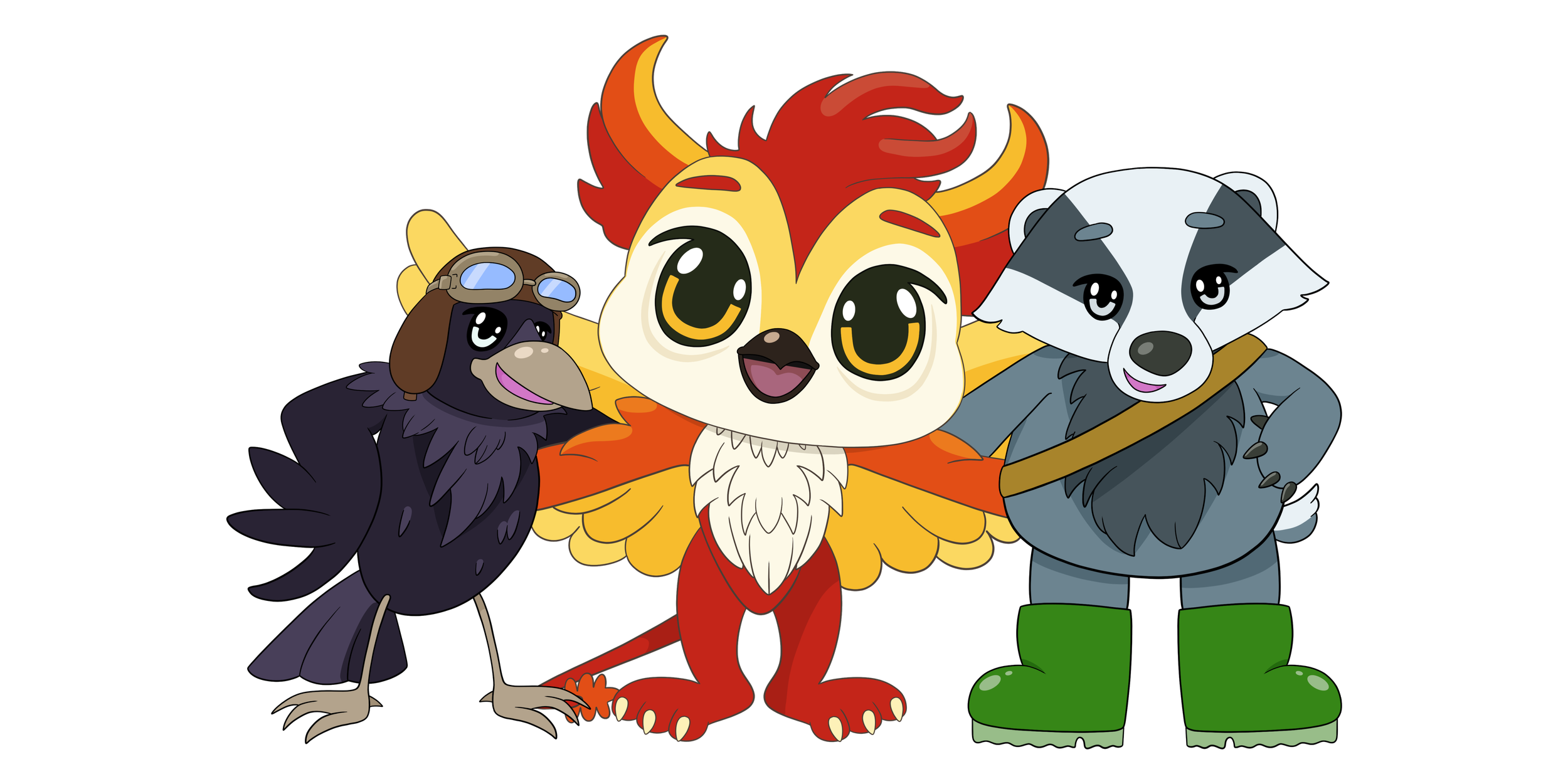 Some characters I designed and illustrated for The National Trust House Polsden and Lacey (I designed the Crow and Badger, Dan Willers desined the Griffon)