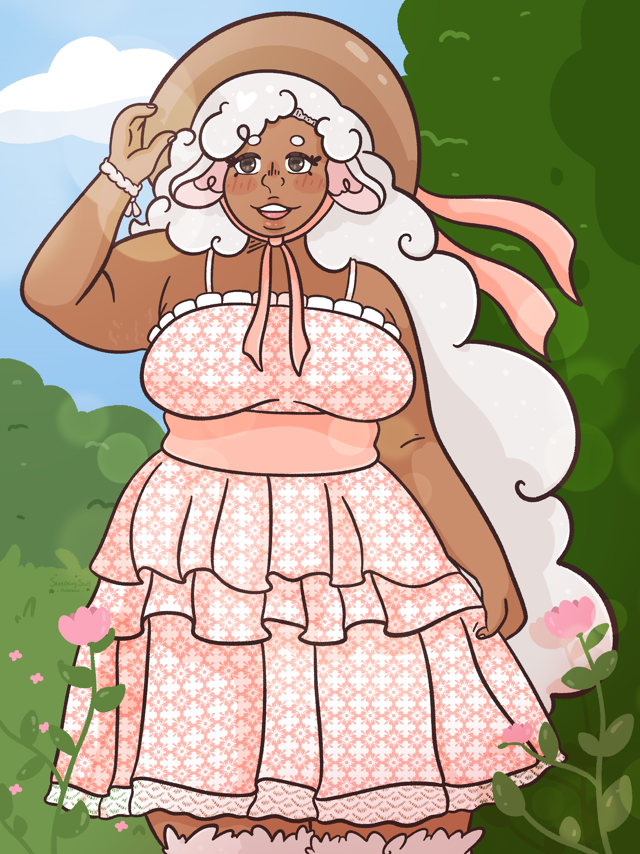 An illustration of one of my characters getting out in the sunny weather!