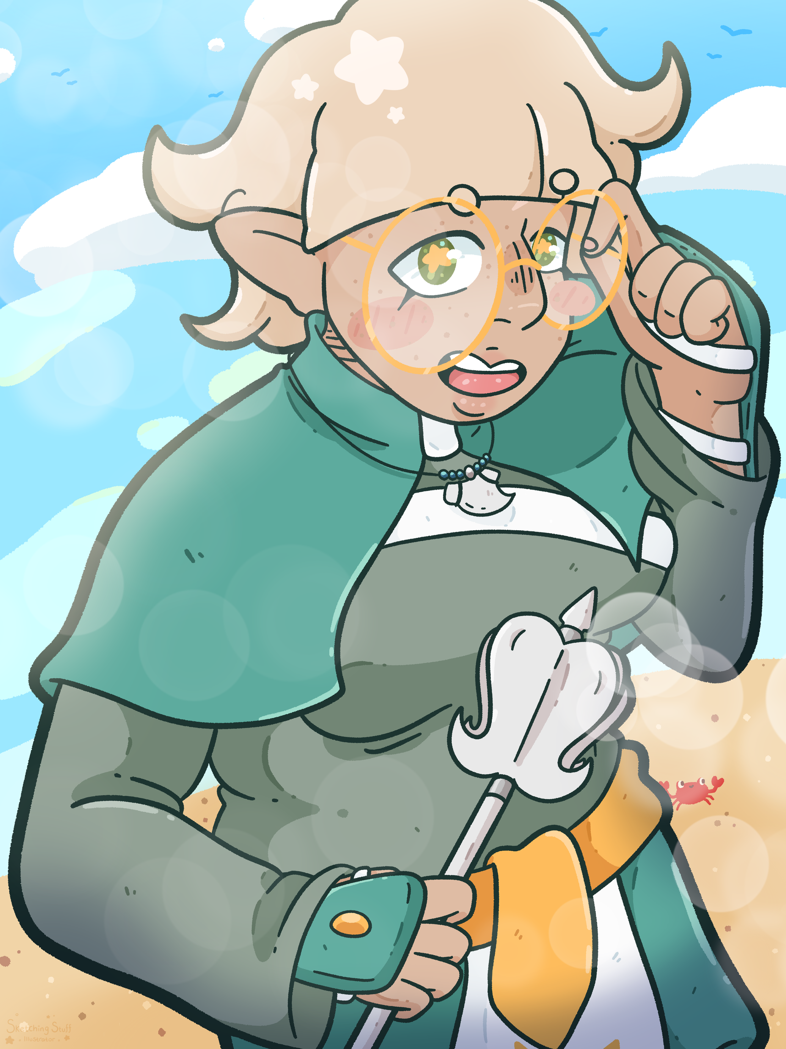 An illustration of my D&D character, made to practise angles.