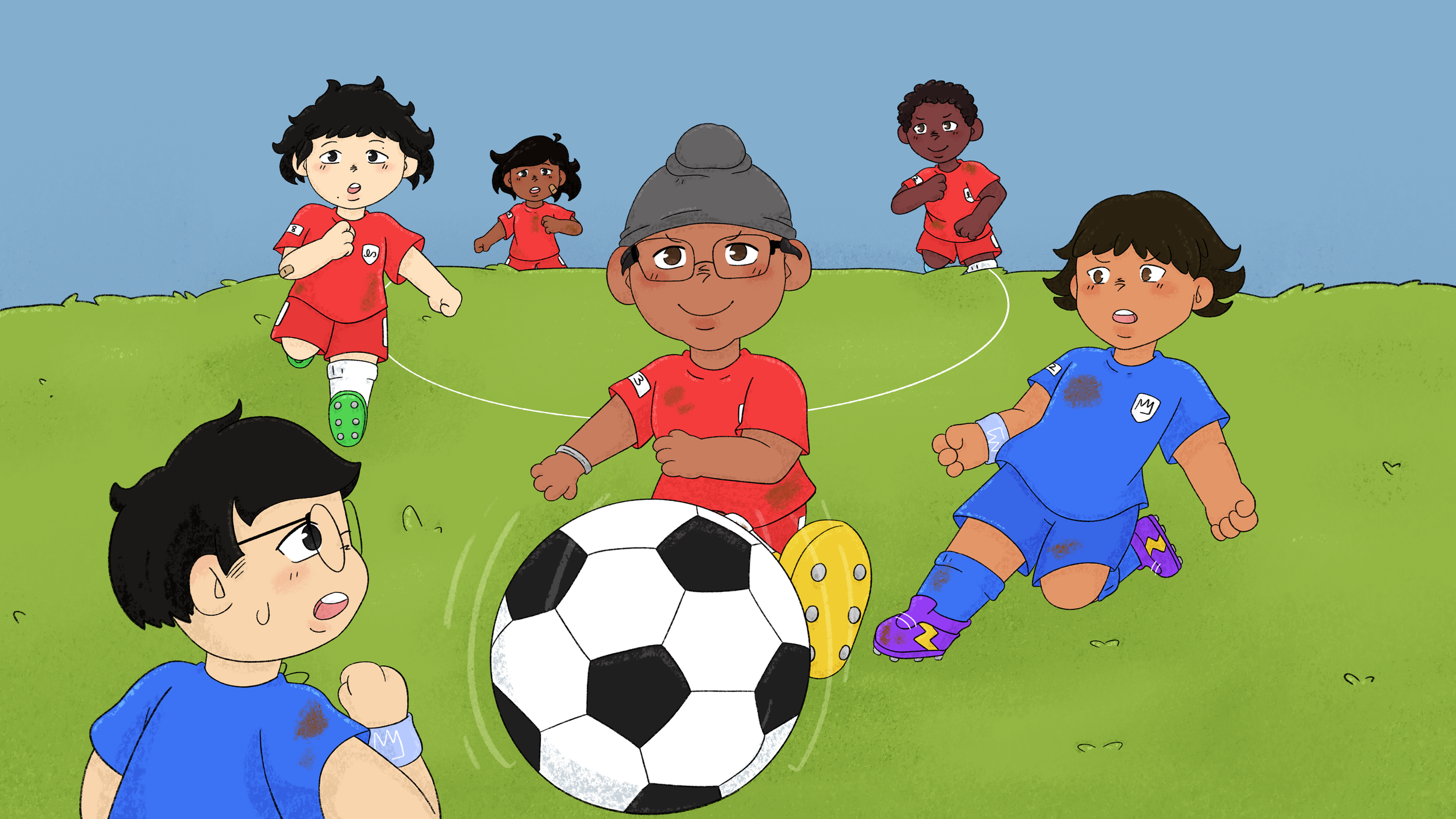 An illustration created for 'Kabir The Footballer', written by RS Creative Books.