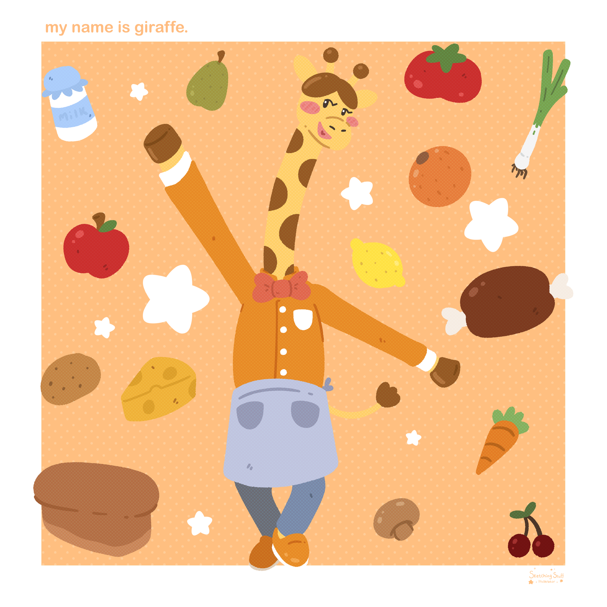 Fanart of the character Giraffe from the game 'To a T'.