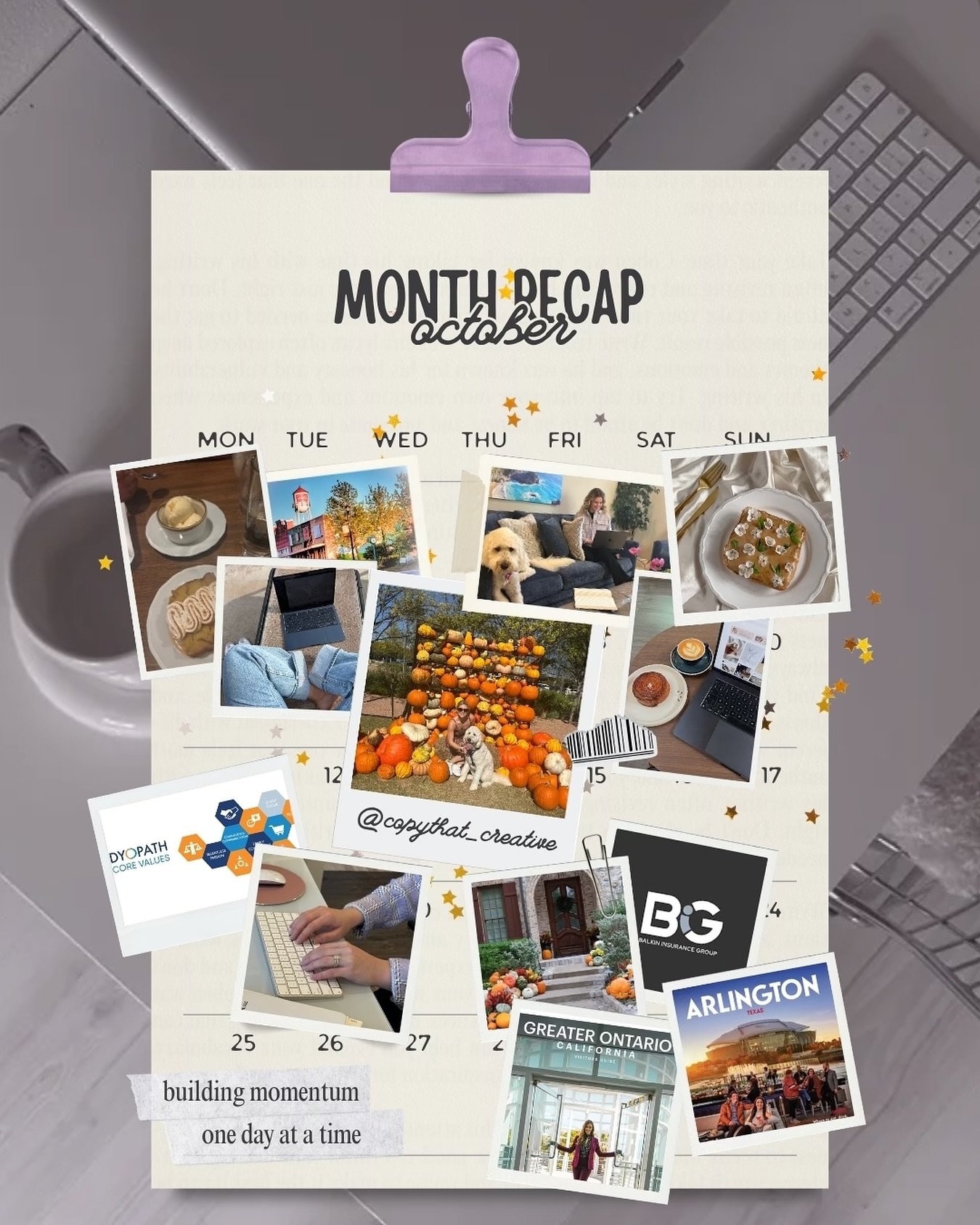 October taught me something about momentum. 

This month, I got to&hellip;
-write culinary, culture &amp; music content for Arlington, TX&rsquo;s 2026 Visitors Guide @visit_arlington 
-create marketing collateral (design + copy) for a local insurance