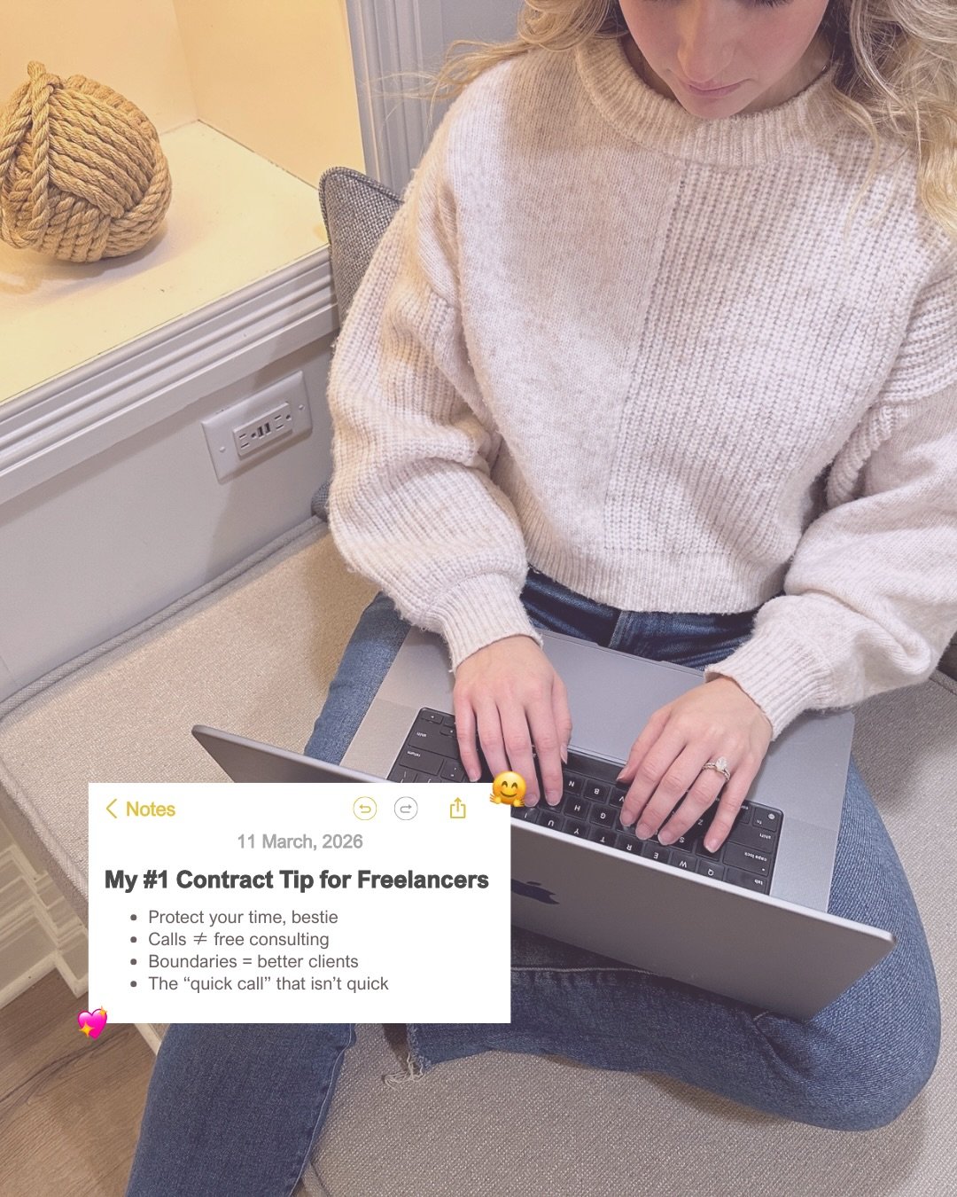 This freelancing contract tip will save you HOURS of unpaid work. 🫶🏻

If you&rsquo;re a solopreneur or service provider, you&rsquo;ve probably heard this before: &ldquo;Can we hop on a quick call?&rdquo;

And suddenly that quick call turns into a 3