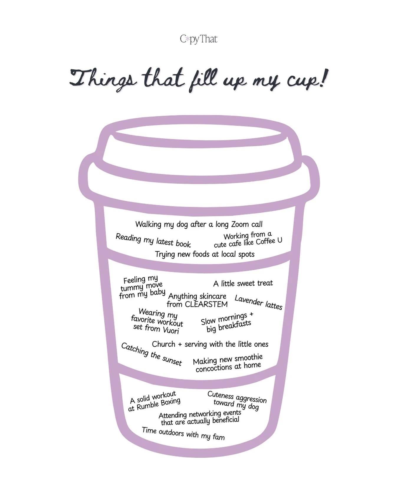 Reminder that you can&rsquo;t pour from an empty cup !!! 

As freelancers/business owners/solopreneurs, the real key to avoiding burnout is making time for the little things that refill our cups too ☺️

What&rsquo;s filling up your cup this week? Lit