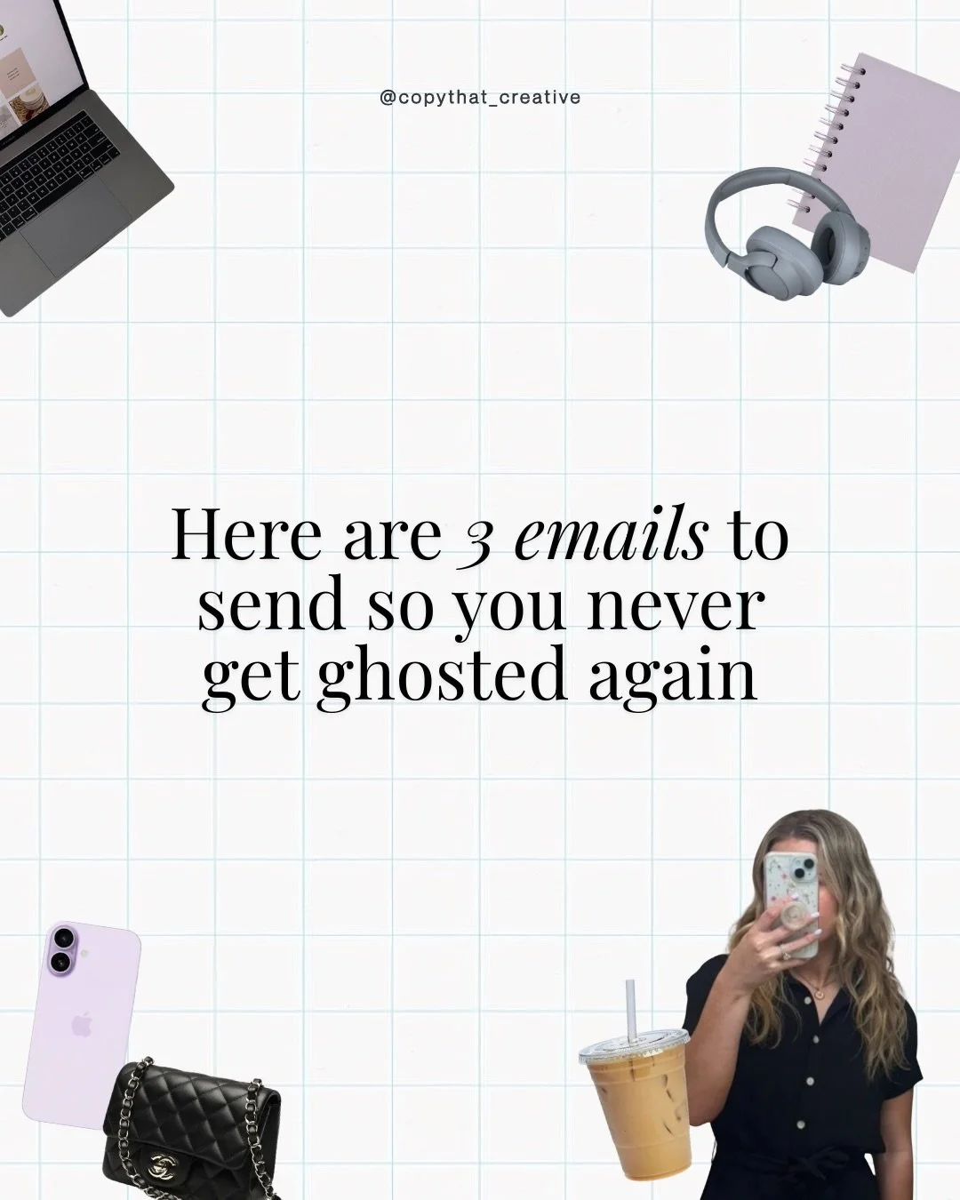 Freelancers + business owners: getting ghosted doesn&rsquo;t necessarily mean no, it usually just means you need to follow up! 

These are the emails I use to stay top of inbox &amp; get replies from prospects. 

Save this for the next time you&rsquo
