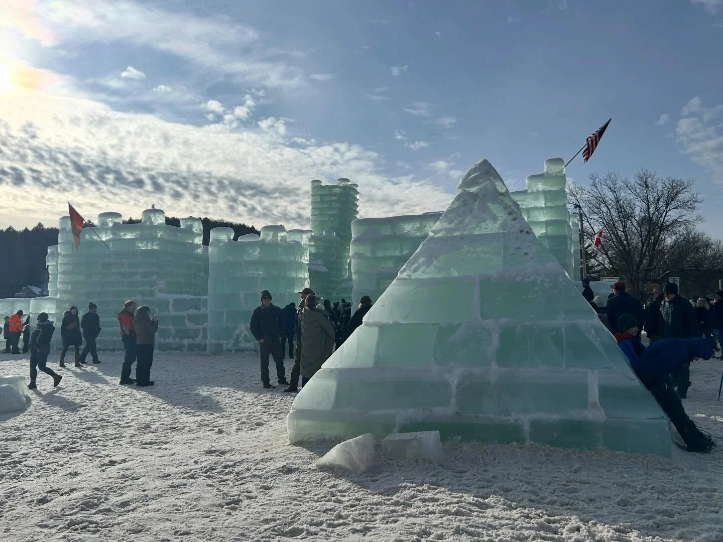 Saranac Lake did it again with an amazing Ice Castle and Winter Carnival yet again.  Tyler even tried the little ice slide. 🧊
