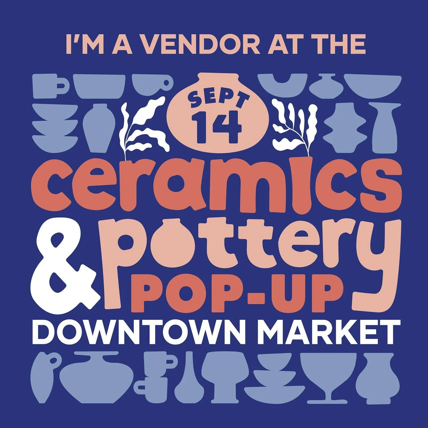 Save the date! On Sept 14, I&rsquo;ll be a vendor at the Ceramics Popup at @dtmarketgr! Last year was a super fun time, with lots of great food, music, and ceramic art! 

#grandrapids #grandrapidsmi #pottery #ceramics #artshow