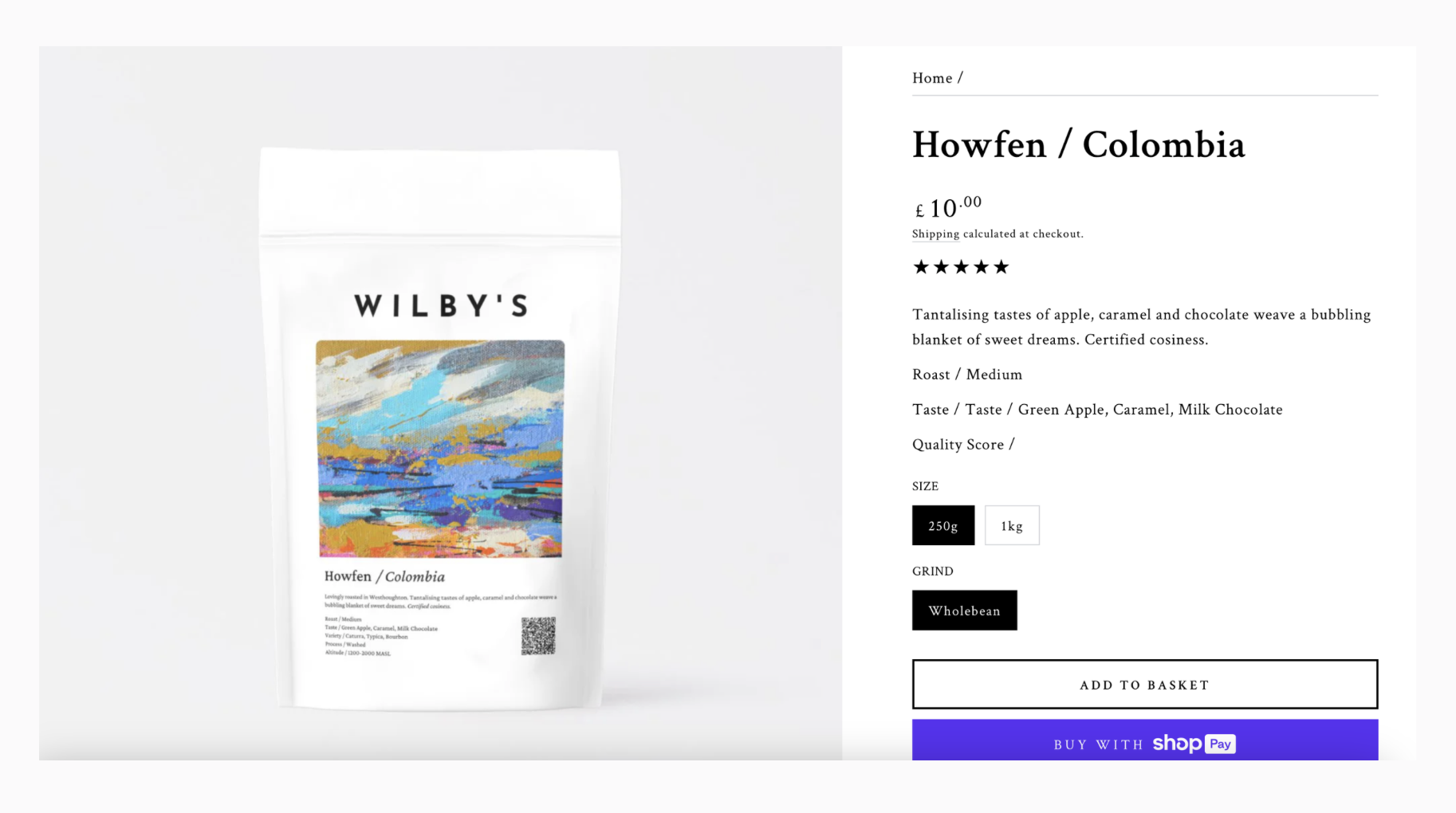 Product details page
