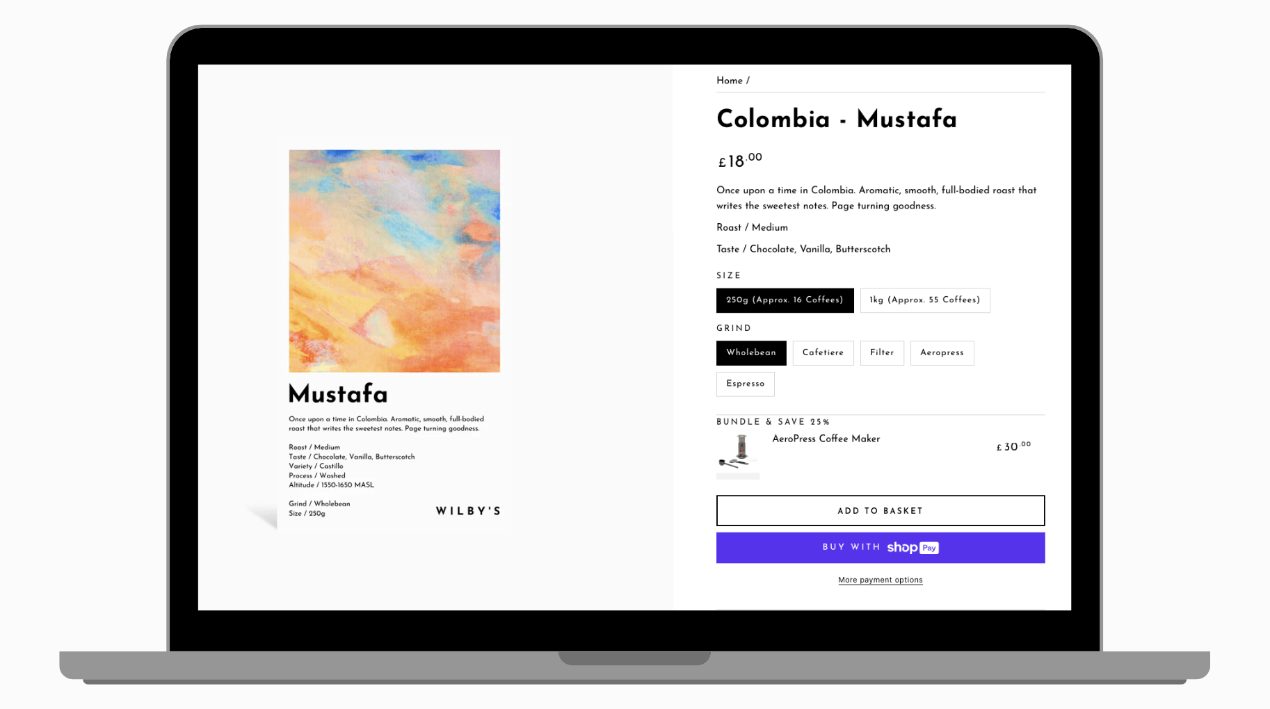 Product details page