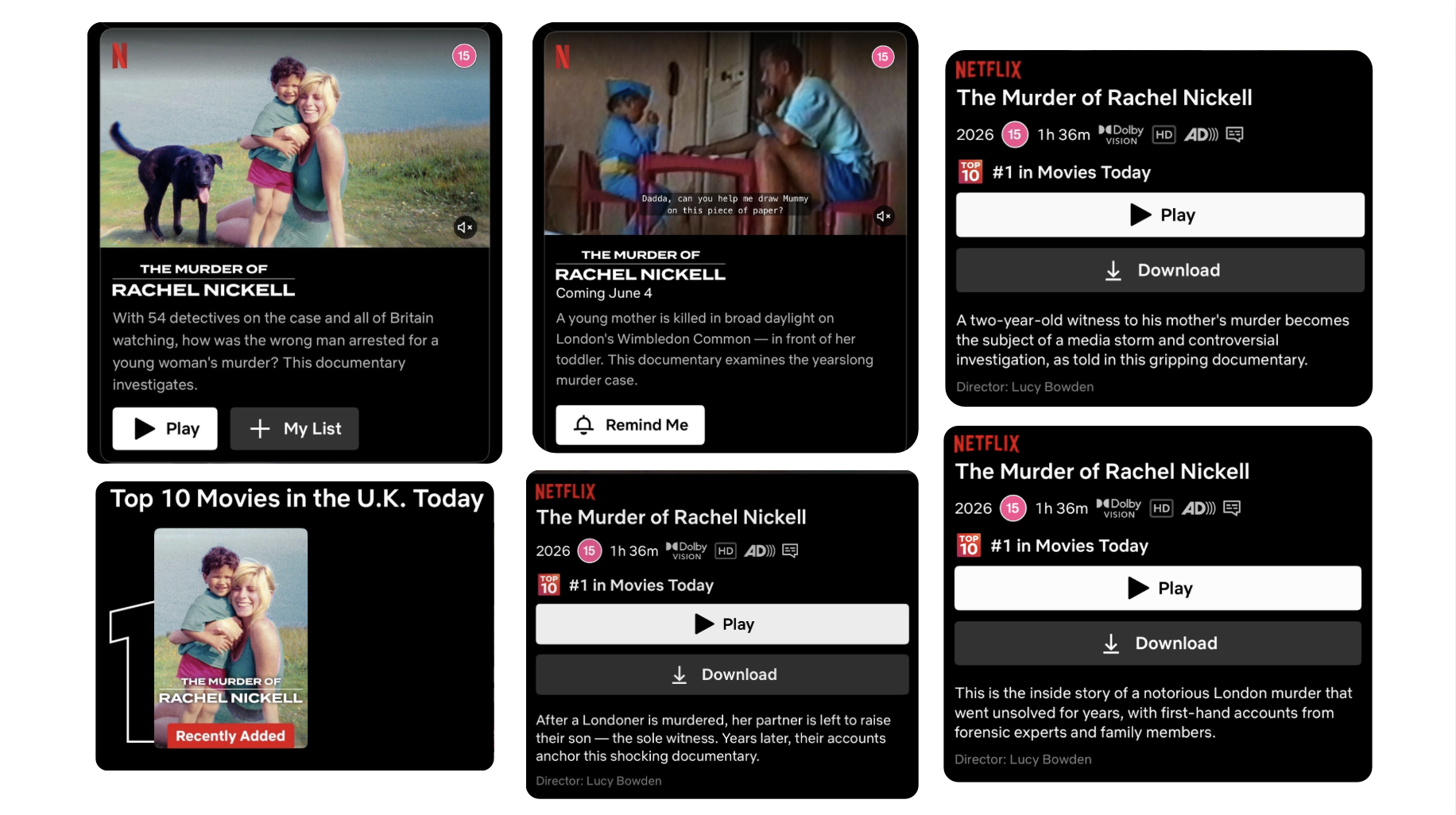 Synopsis variants for 'The Murder of Rachel Nickell'. Genre: True Crime Documentary.