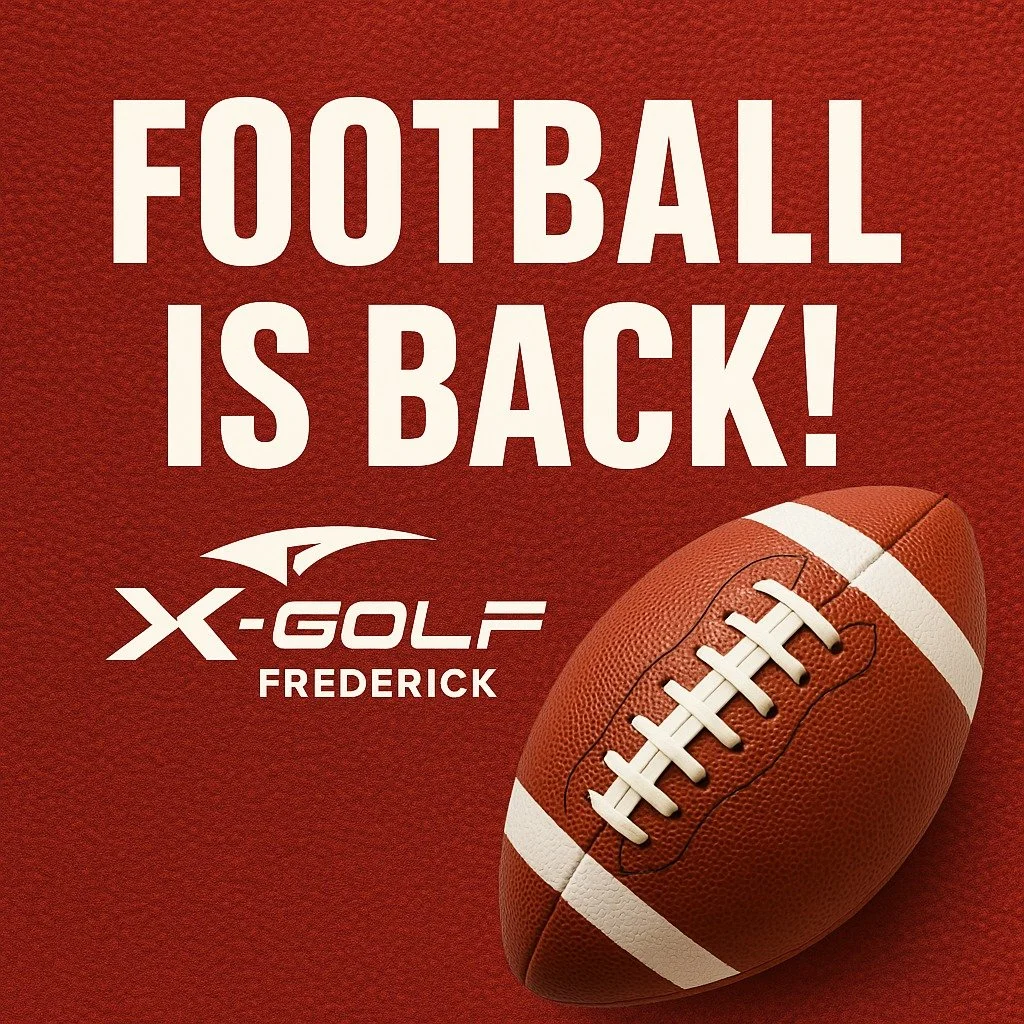 Football is back at X-Golf Frederick!
Bring your crew and your clubs, enjoy great food and ice-cold drinks, and experience the ultimate football season atmosphere!