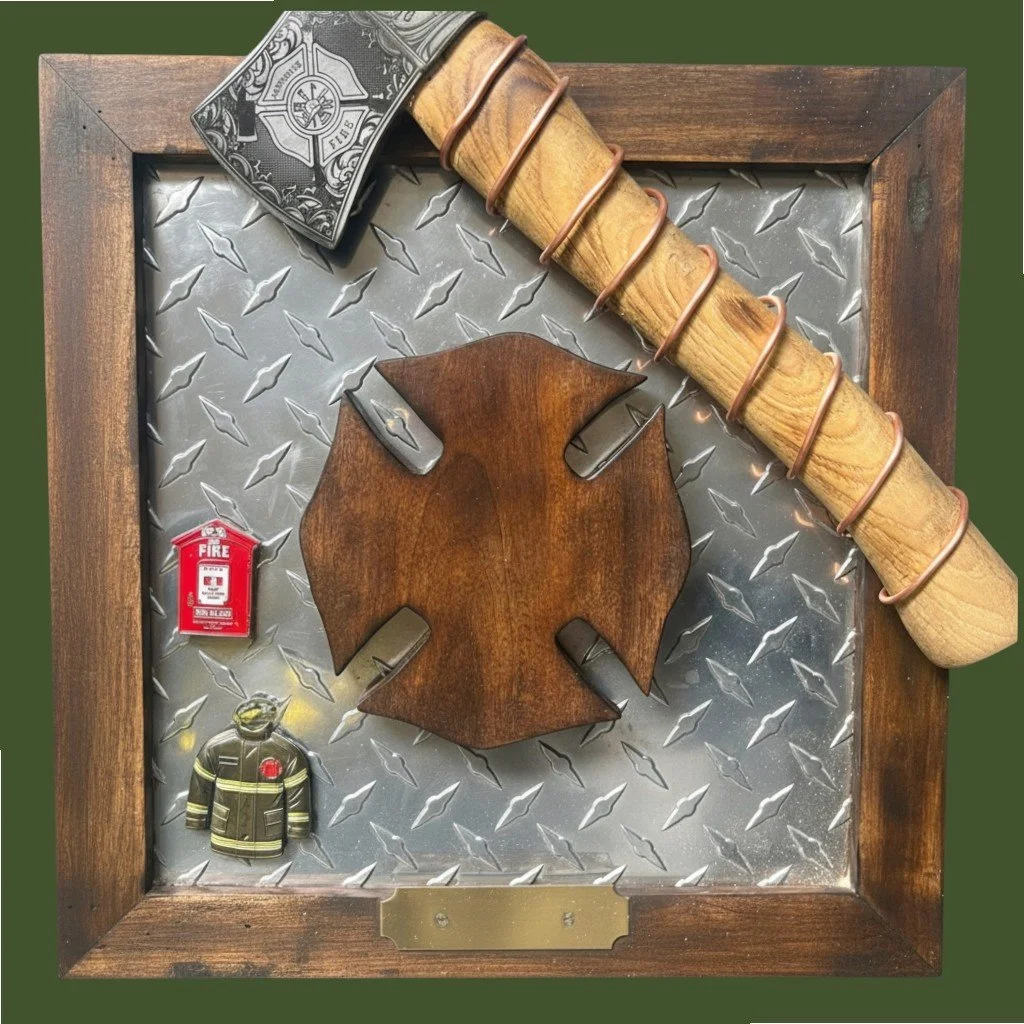 Custom Engraved Fire Department Commemorative Display