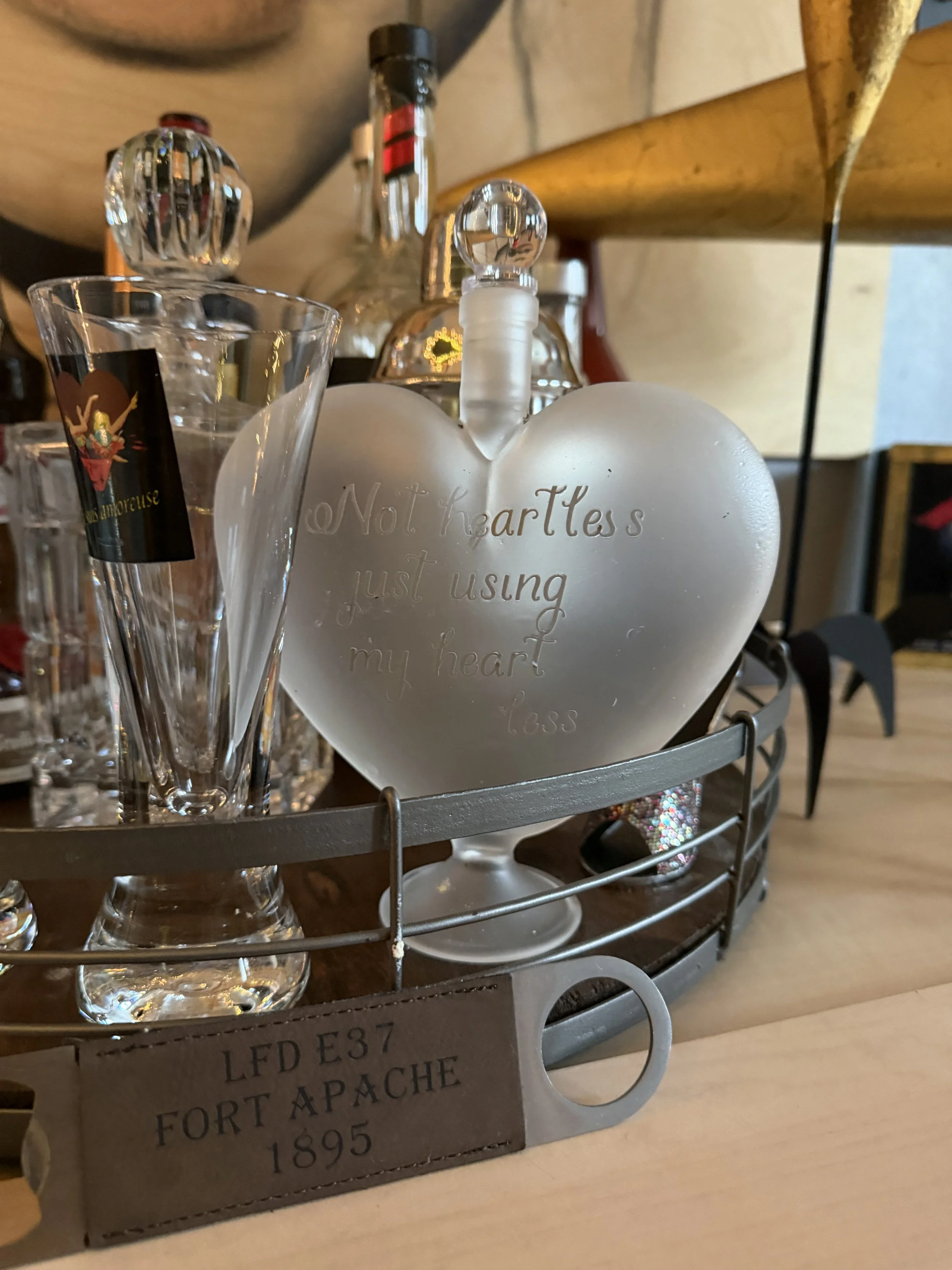 Heart Shaped Decanter with Custom Engraved Message