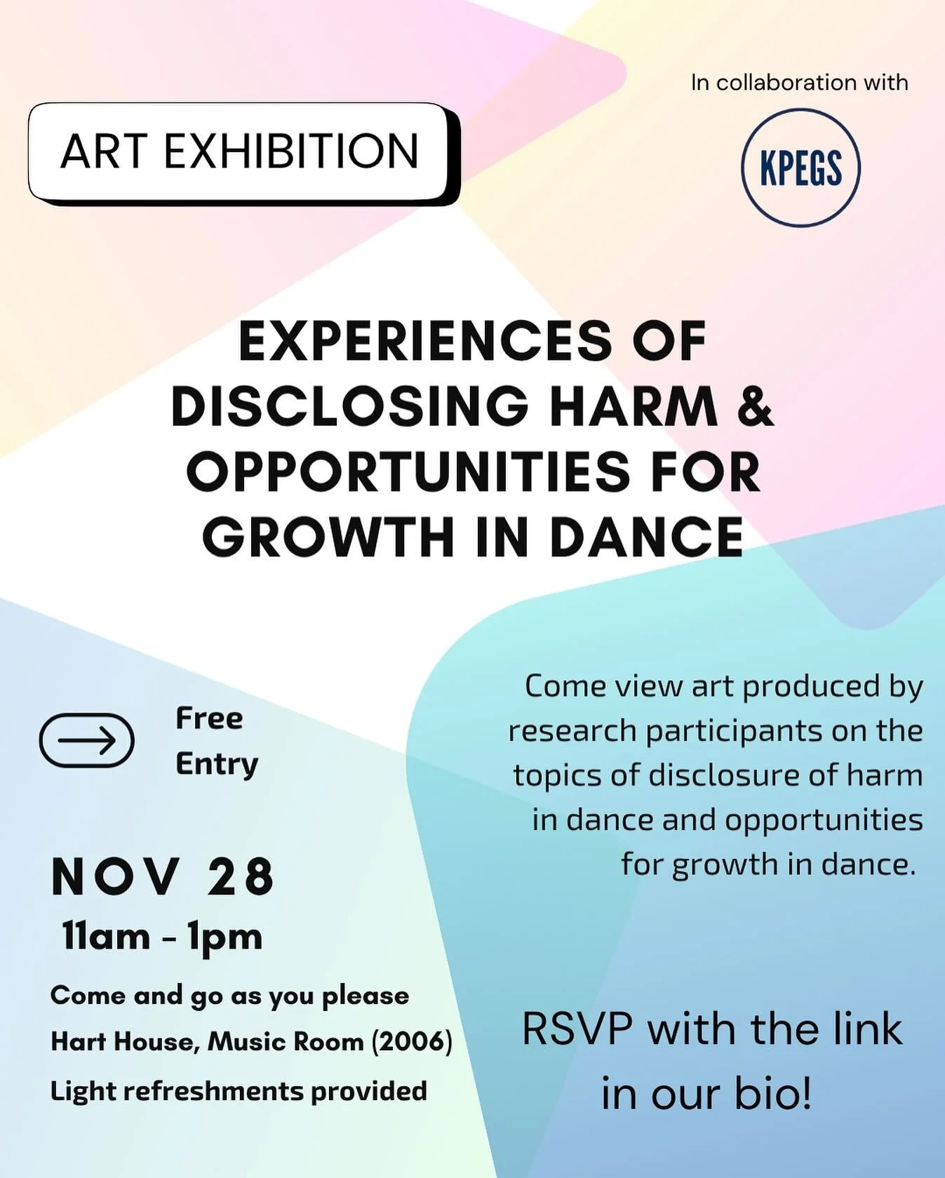 Event Alert!! Come join us as we showcase photographs and videos created by participants for our research. The event is open to the public and free! Share and repost if you know anyone who might be interested in attending!&nbsp;

Contact Aalaya Milne