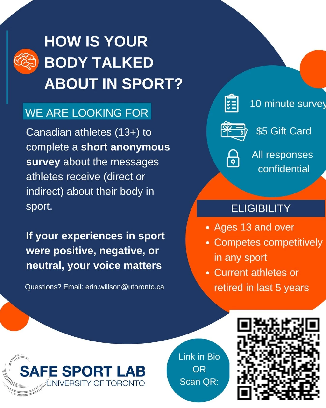 🔎 We are looking for athletes to share their insights on the messages they receive about their body in sport. This short, anonymous survey will help us to better understand athletes&rsquo; experiences and inform future interventions aimed to reduce 