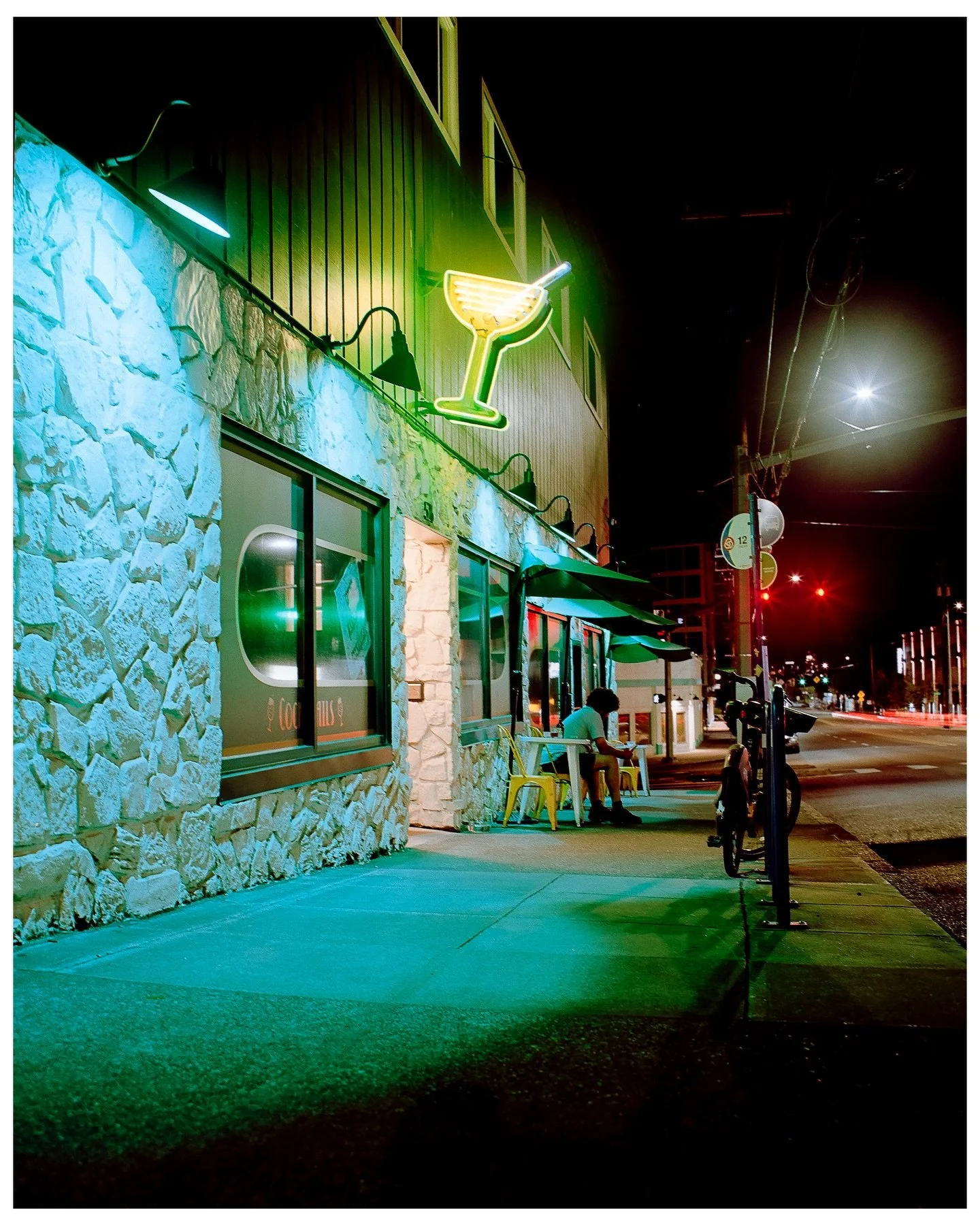 Always about setting the scene #portra160 #pentax67 #neon #portland #kodak
