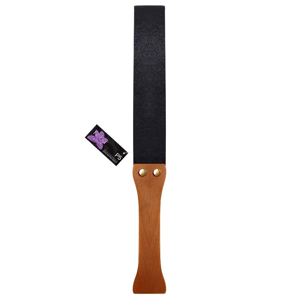 Nobu leather paddle with wooden handle