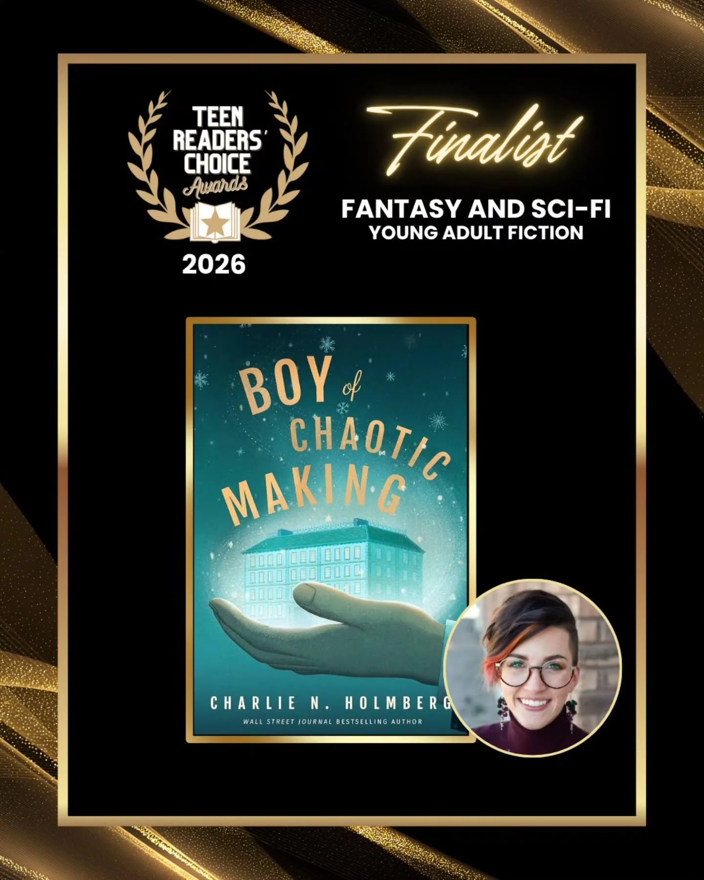 𝗪𝗲𝗹𝗹, 𝘁𝗵𝗶𝘀 𝗶𝘀 𝗮 𝘀𝘂𝗿𝗽𝗿𝗶𝘀𝗲.⁣
⁣
𝘉𝘰𝘺 𝘰𝘧 𝘊𝘩𝘢𝘰𝘵𝘪𝘤 𝘔𝘢𝘬𝘪𝘯𝘨, book 3 of the Whimbrel House series, is a finalist in the Teen Readers' Choice Awards, sponsored by @operationliteracy 🤯⁣
⁣
That's pretty cool. ⁣
⁣
If you liked