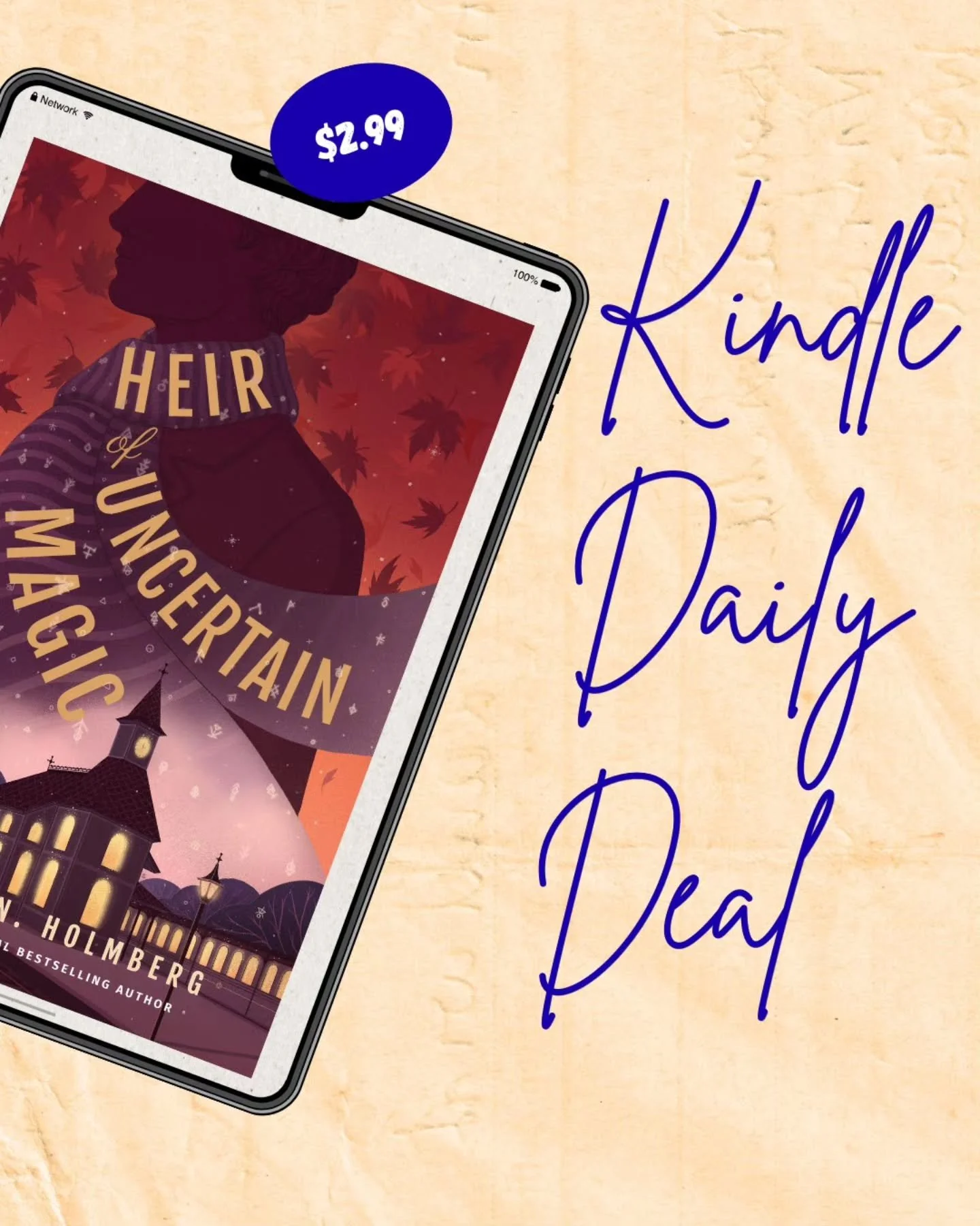 𝗞𝗶𝗻𝗱𝗹𝗲 𝗗𝗮𝗶𝗹𝘆 𝗗𝗲𝗮𝗹 over on Amazon, link in stories. My storefront link is in bio 👌⁣
⁣
~*~⁣
⁣
Whimbrel House 👉𝗯𝗼𝗼𝗸 𝟮👈⁣
⁣
Thanks to house tamer Hulda Larkin, the mischief infesting Whimbrel House has calmed. But if Hulda&rsquo;s j