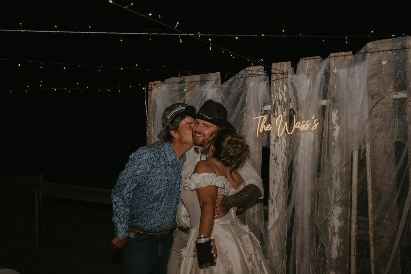 Brooke &amp; Chris had a 🥃 shot man kick off down the aisle in @budgysmuggler so I didn&rsquo;t have to take my pants off for once, cheers legends. 😂🩲
The shoe game? Naturally unhinged
The footwear? Boots only. No notes.👢
Reception on their farm,