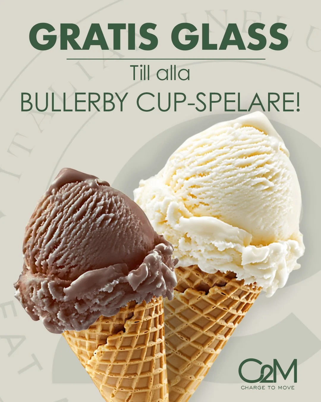Gratis glass för alla Bullerby Cup-spelare hos Eat at Charge to Move!