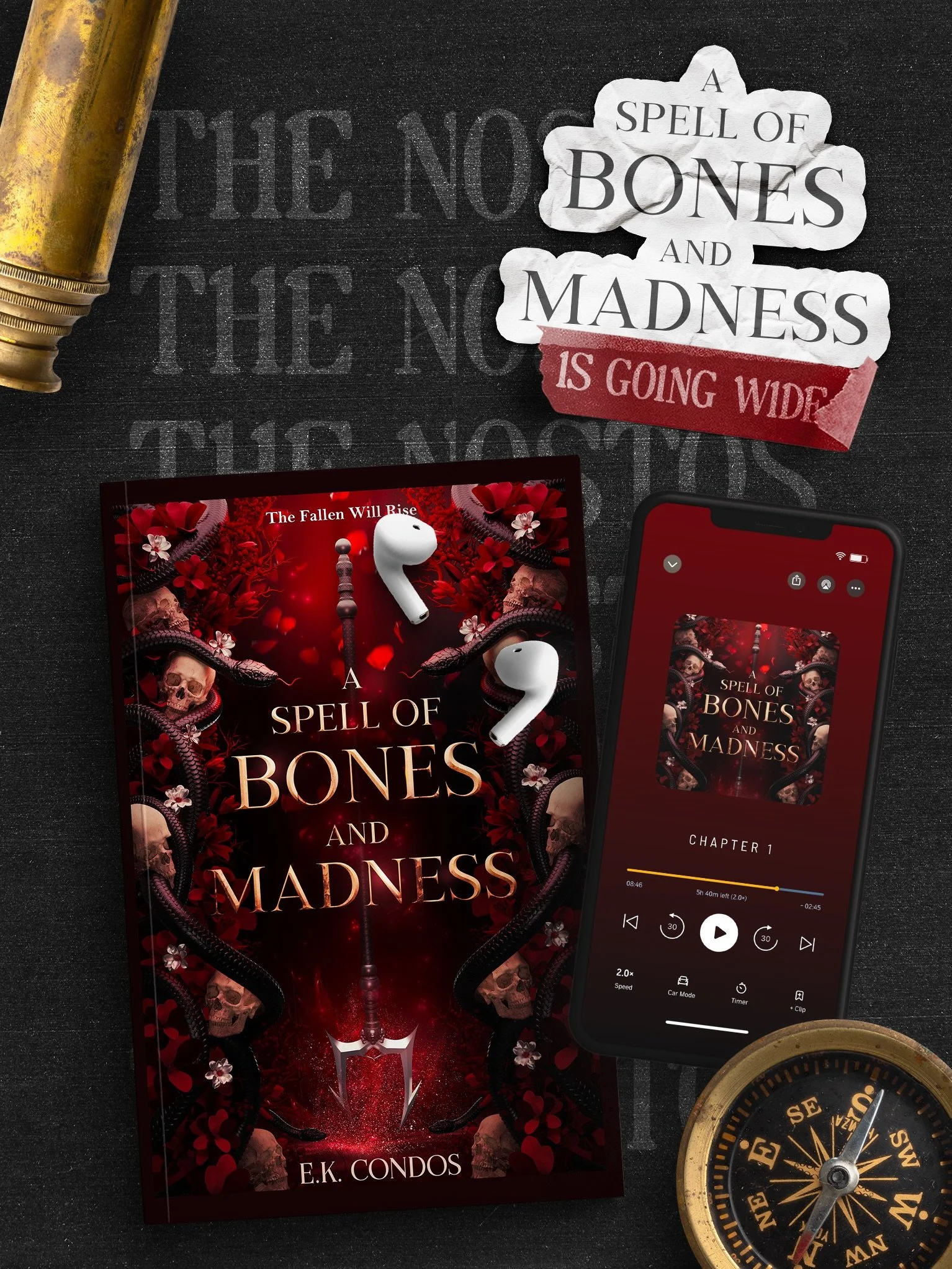 A Spell of Bones and Madness audiobook is going wide! 
What does that mean?! 
Both AWOSAF and ASOBAM are no longer Audible exclusive! You can find them on your favorite streaming apps and libraries!

Dive into the world of Odessia where pirates, gods