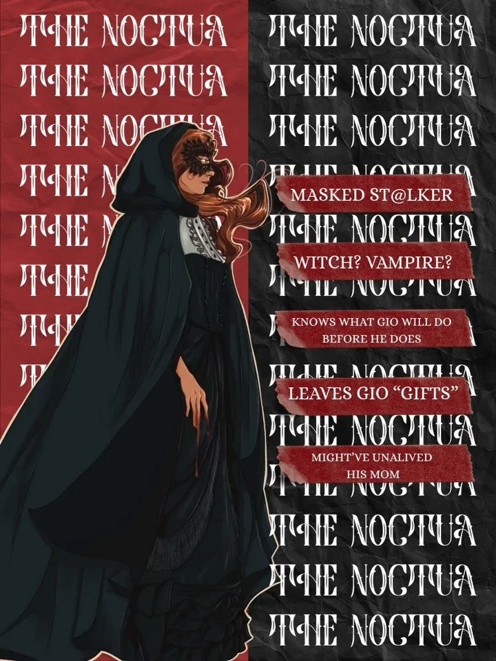 She wears a mask.
She has a hunger she cannot outrun.
She has spent years cultivating rumors about what she is.
And she has been watching the High Magister for far longer than he realizes.

The Noctua was never supposed to become the woman at the cen