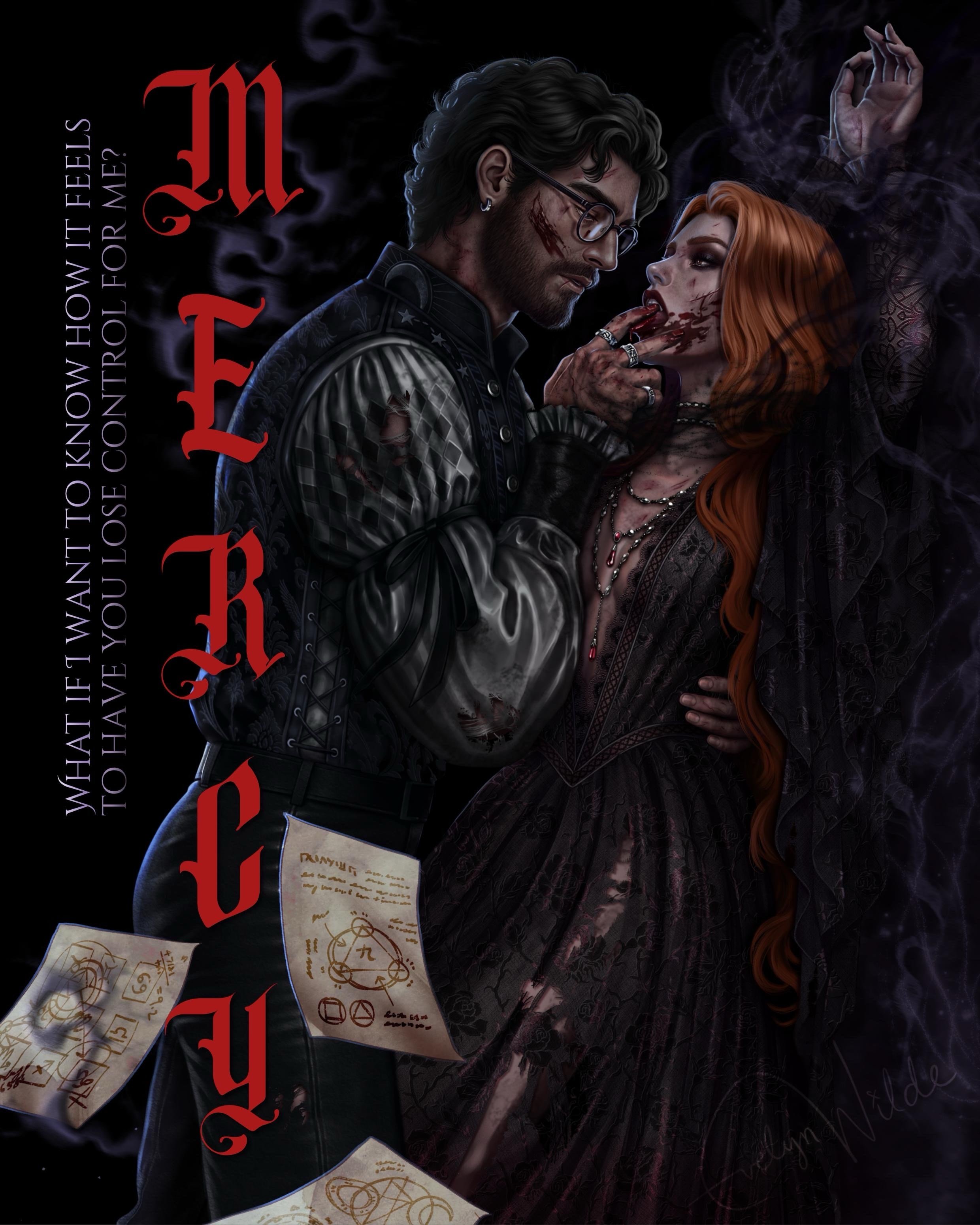 Did you know you can get a swag pack with a signed bookplate and art just by preordering the Mercy ebook?! 🦉🕯️🩸🗡️ snag your copy now and get this amazing piece my girl Ev did! And don&rsquo;t you guys love the graphic she made it is giving YEARNI