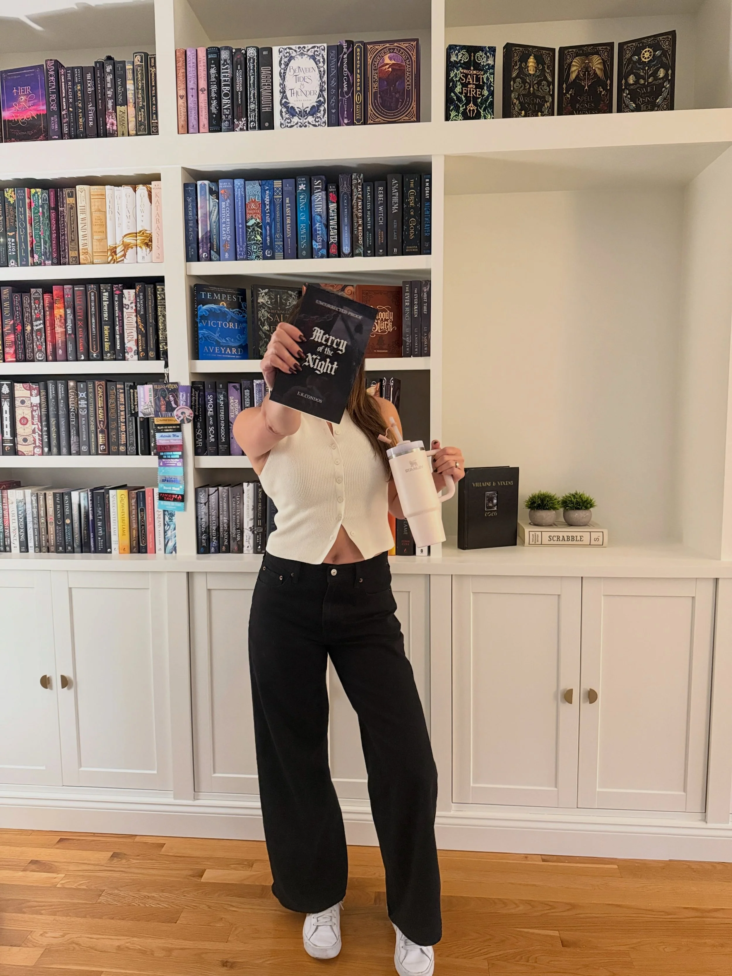 Drink. Outfit. Book.

PR packages for Mercy are starting to roll out so of course I had to read through the hard copy 🦉🗡️🩸🕯️
I&rsquo;m so excited for you all to finally dive into the world of Tarvisiae. It&rsquo;s spooky out there so grab your em