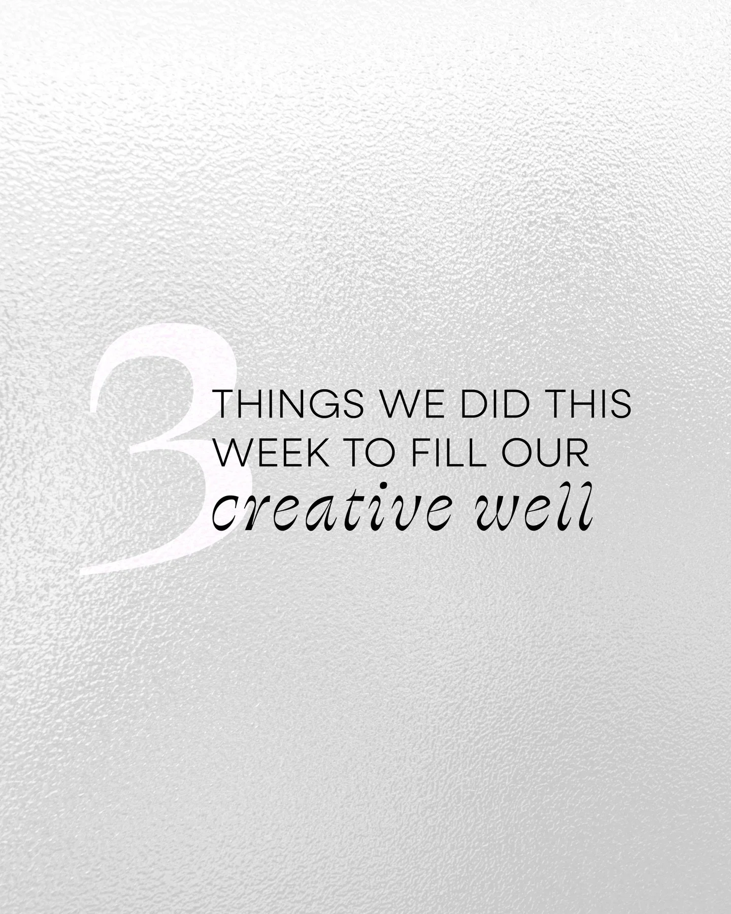 My creative well needed filling this past week. This is what I do when I notice it getting low: I stop trying to produce and start being a receiver instead.

So on Tuesday, I went to an engaging talk on cultural capital hosted by the design studio @t
