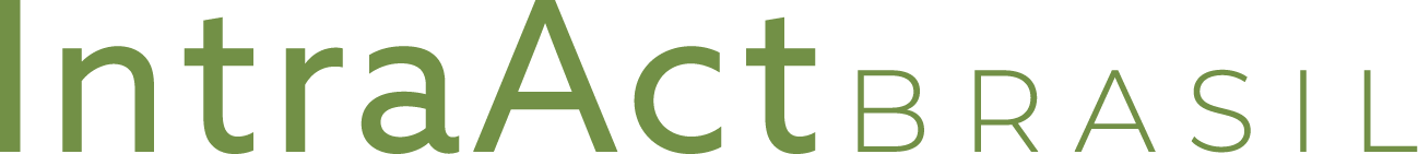 Logo with the words 'IntraAct Brasil' in green and black text. IntraAct branding.